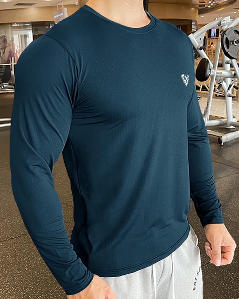 EYEBOGLER Men's Round Neck Full Sleeve Active T-Shirt - Regular Fit Workout & Gym Shirt for Running, Training & Casual Wear