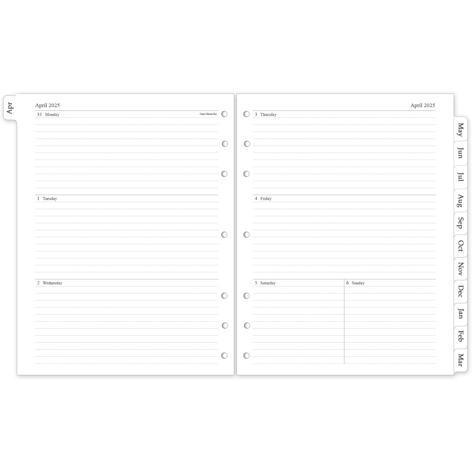 2025-2026 Weekly & Monthly Planner Refill Inserts - 8.5