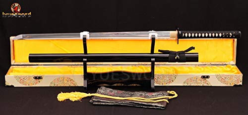 Lyuesword Japanese Full Tang Ninja Sword - Battle Ready 1095 High Carbon Steel Katana with Razor Sharp Blade | Authentic Ninja Weapon for Martial Arts Training, Cosplay & Collectors