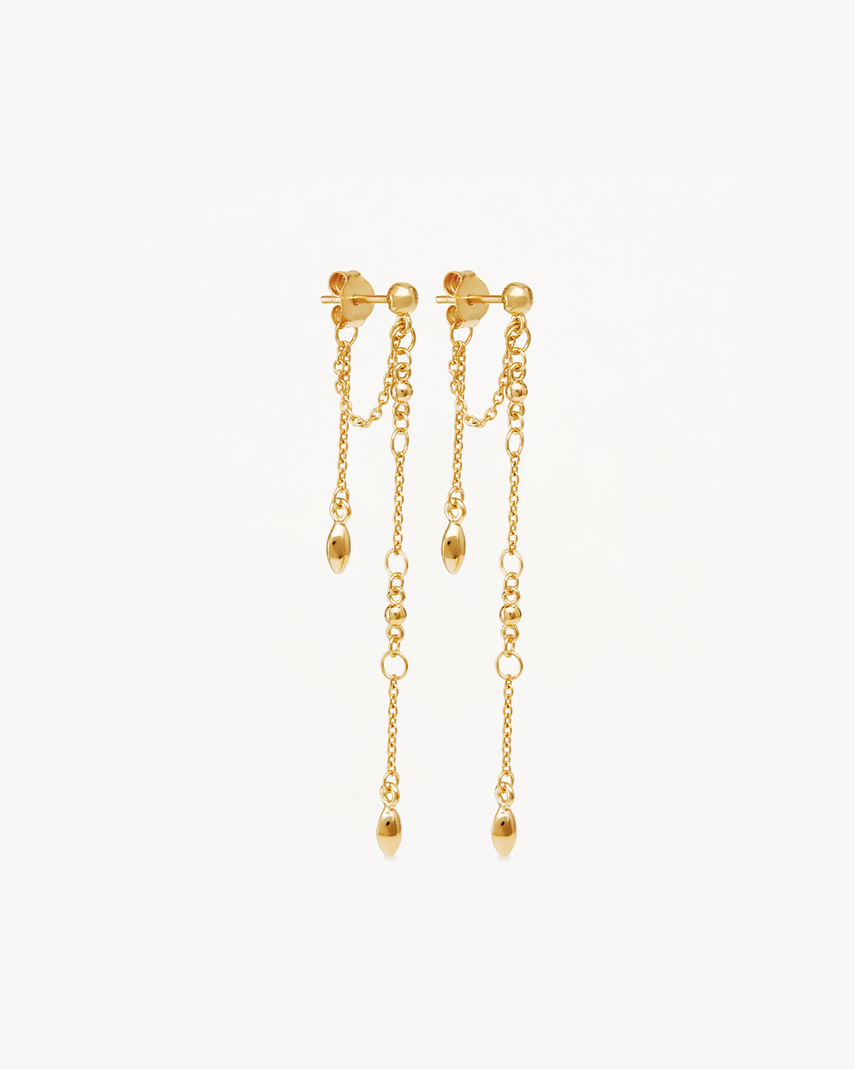 18K Gold Vermeil Luck and Love Chain Earrings for Women - Dainty Elegant Jewelry Gift for Valentine's Day, Anniversary & Special Occasions