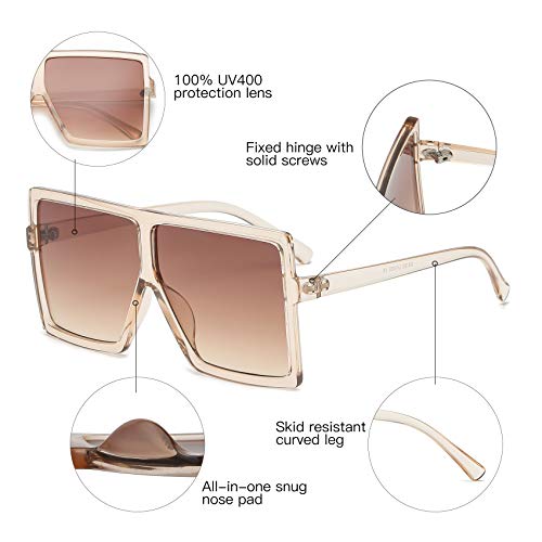 Stylish Set of 2 Oversized Sunglasses for Women & Men - UV Protection Fashion Shades - Perfect for Beach, Driving & Outdoor Activities