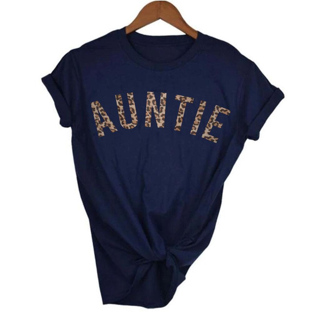 Stylish Auntie Leopard Print T-Shirt 00 (MRK X) - Trendy Graphic Tee for Women, Casual Wear & Street Fashion