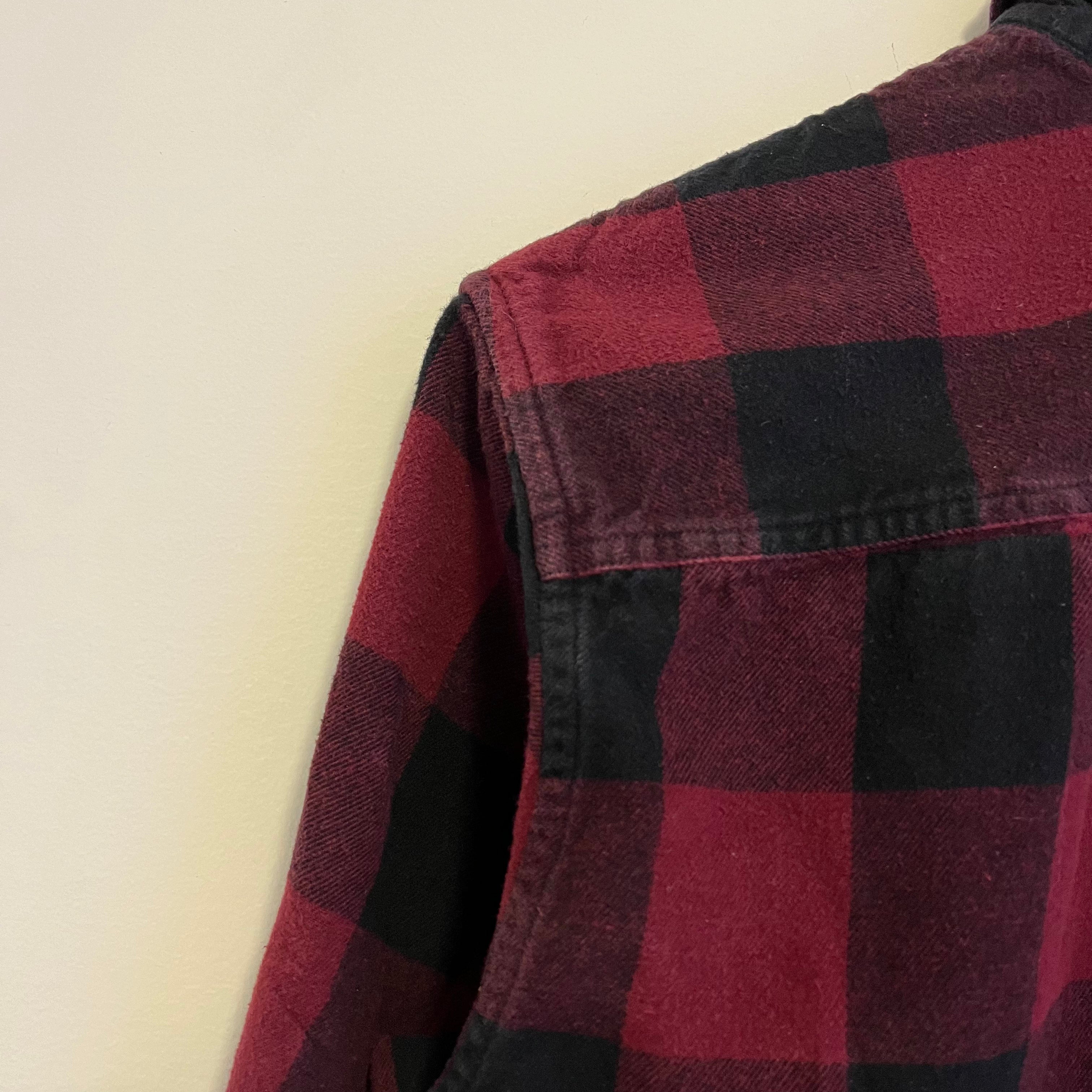 Premium Burgundy Flannel Shirt for Men - Soft & Comfortable Plaid Button-Down - Casual & Outdoor Wear for Fall & Winter