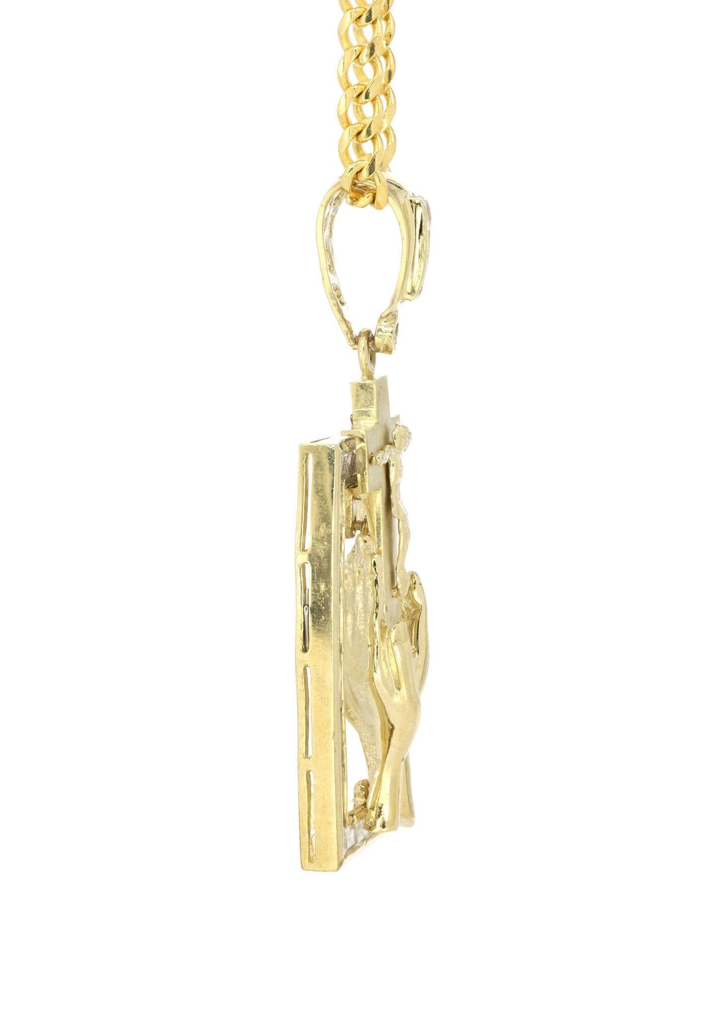10K Yellow Gold Praying Hands Pendant Necklace | 33 Grams | Religious Jewelry for Prayer, Gifts & Special Occasions