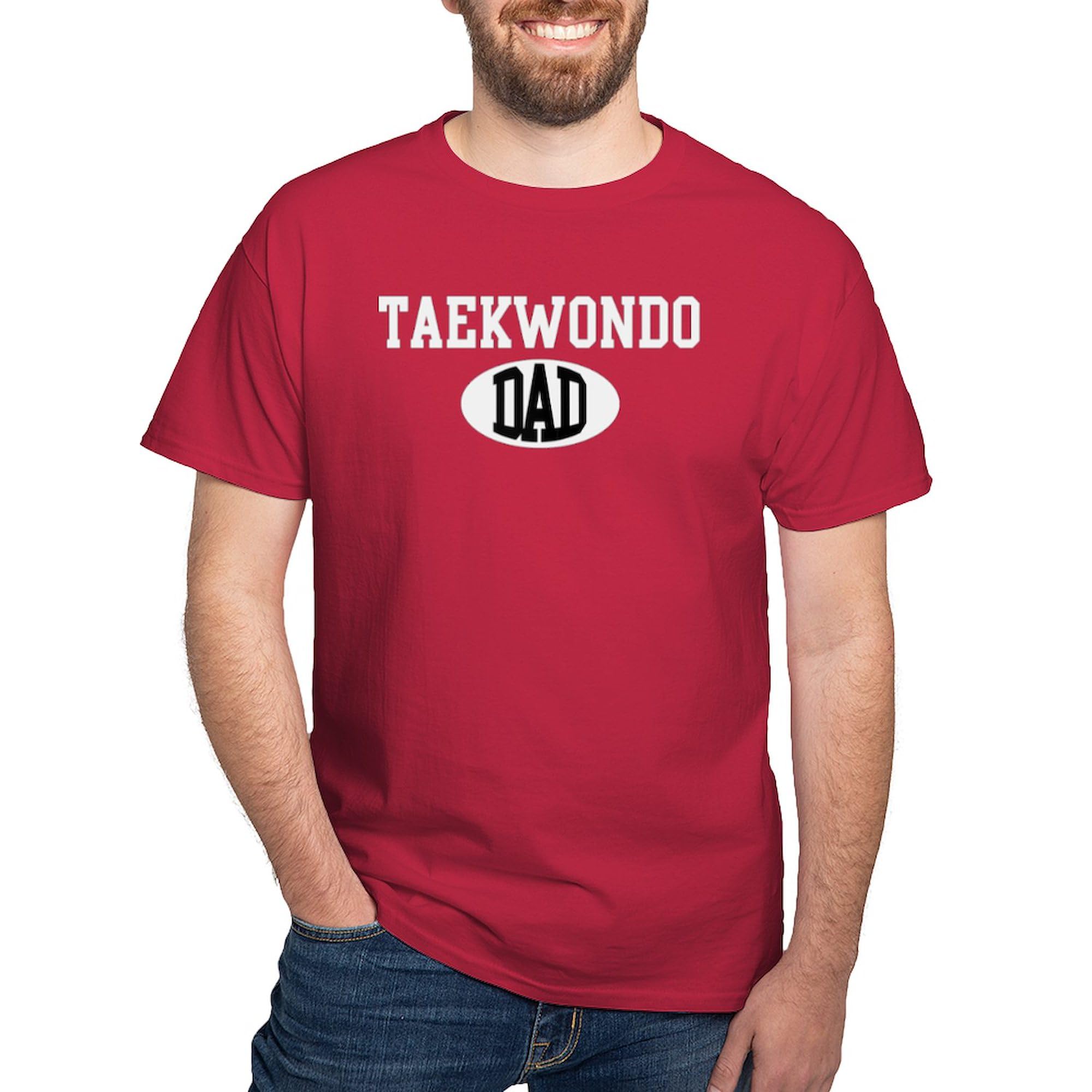 Taekwondo Dad Dark T-Shirt for Men - 100% Cotton Classic Graphic Tee | Perfect for Martial Arts Training, Father's Day Gifts & Casual Wear