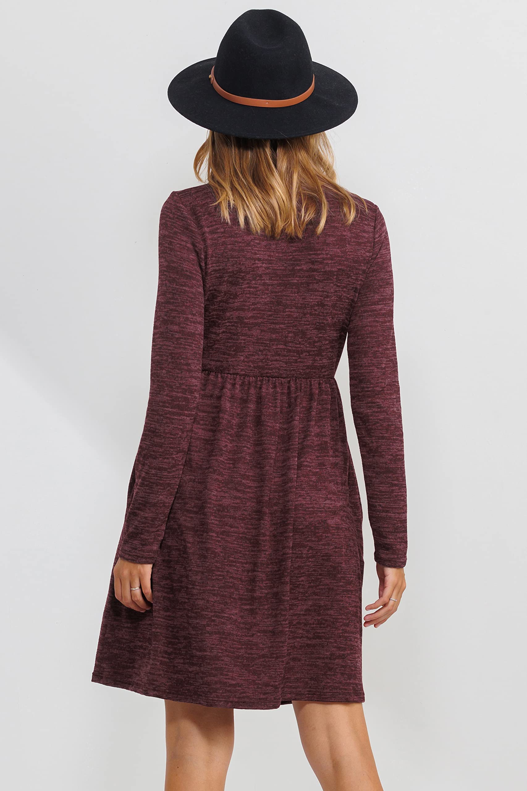 HELLO MIZ Women's Maternity Sweater Knit Dress with Pockets - Soft Stretchy Nursing Dress for Pregnancy & Breastfeeding | Perfect for Casual Wear, Office & Maternity Photos