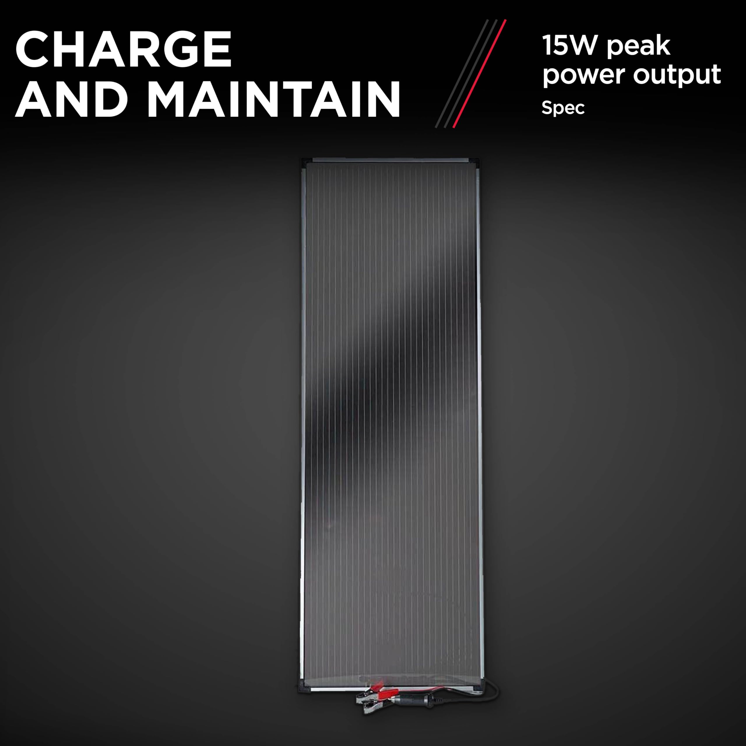 Schumacher SP-1500 15W 12V Solar Battery Charger & Maintainer with Charge Controller - Waterproof for Motorcycle, ATV, Car, Truck, Marine Batteries - Ideal for Outdoor, RV, Camping & Off-Grid Power Solutions