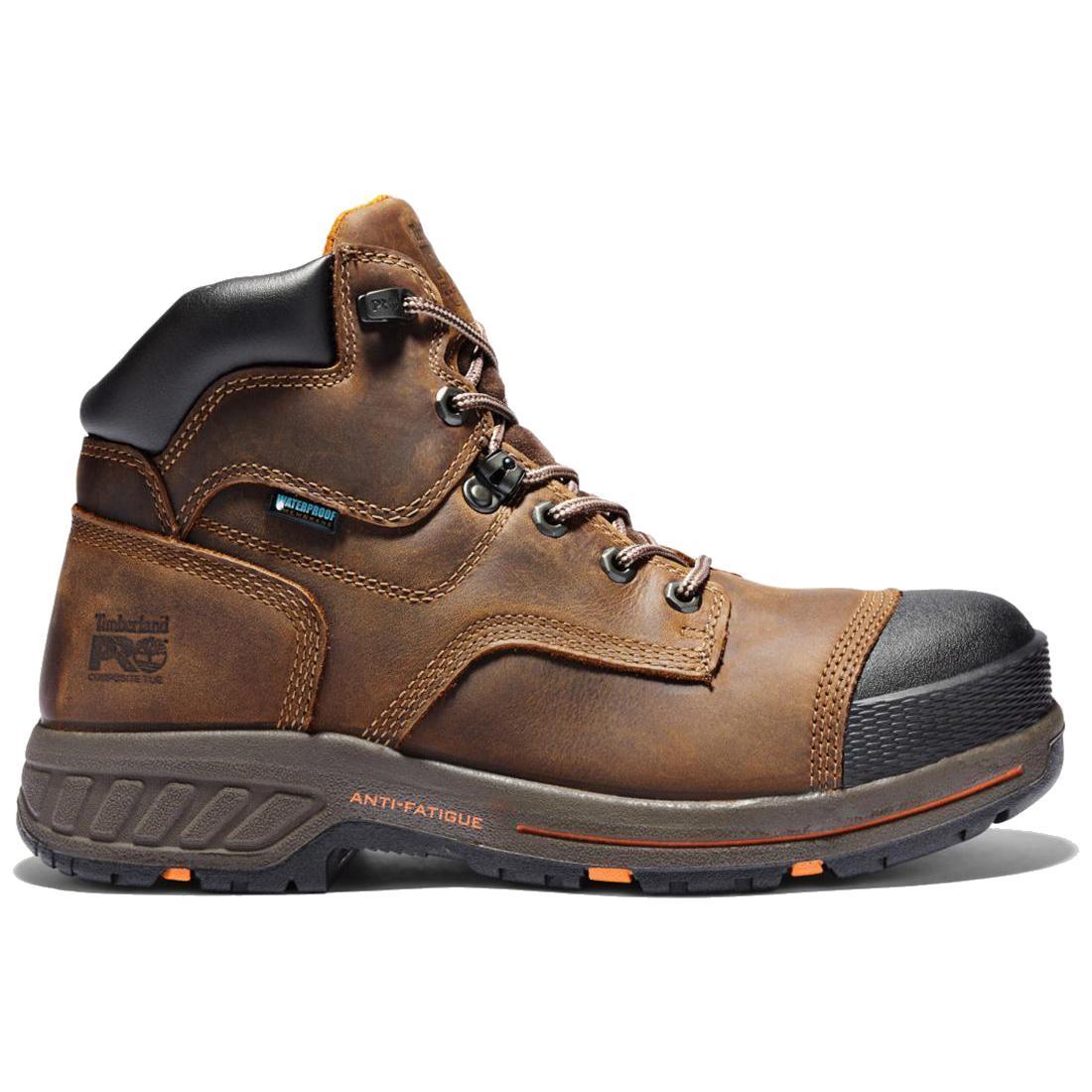 Helix HD 6 Inch Composite Toe Waterproof Work Boots for Men - Brown Safety Shoes for Construction, Hiking & Outdoor Work - ASTM F2413 Certified