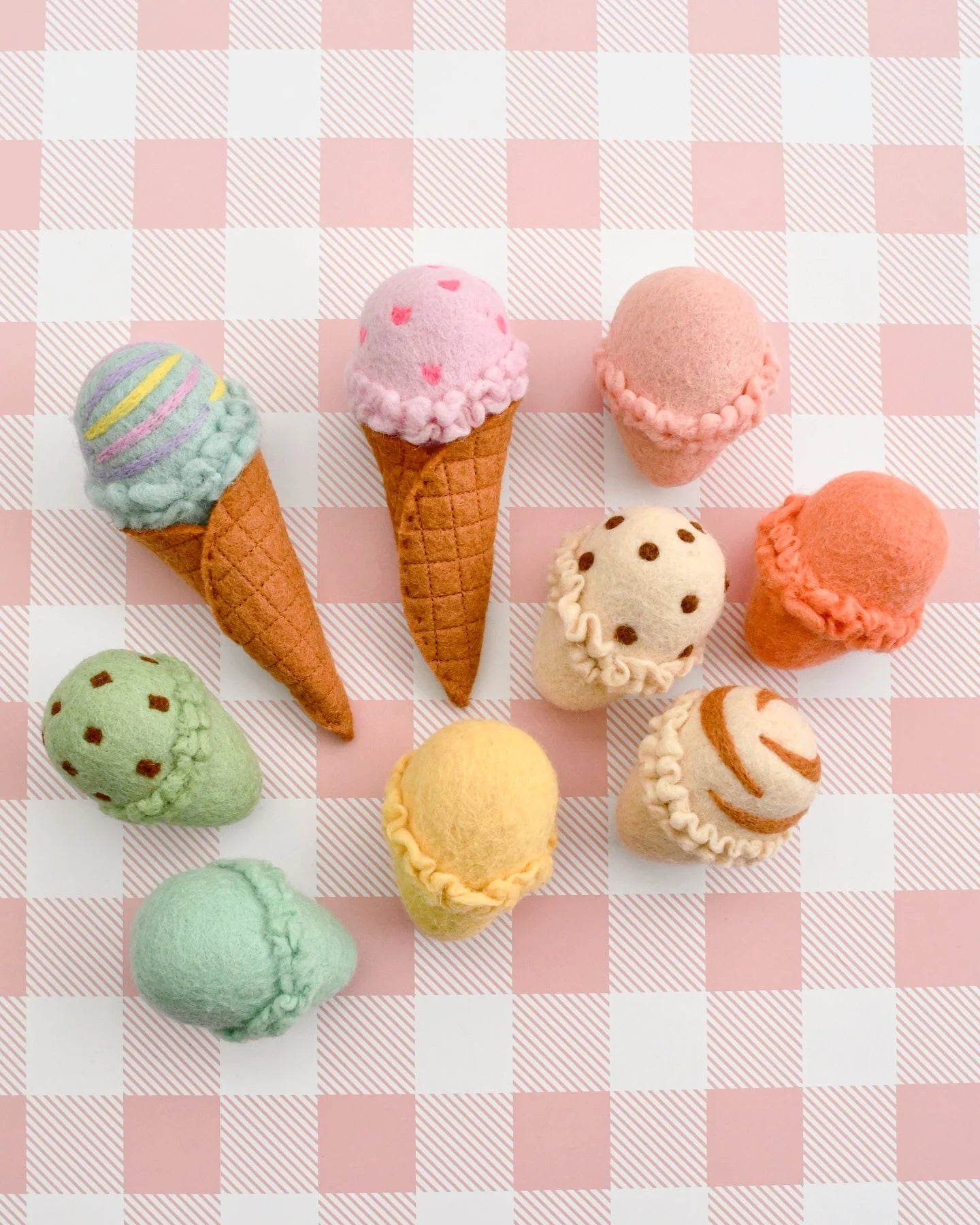 Premium Ice Cream Play Set - 9 Realistic Scoops & Waffle Cones for Kids Pretend Play, Montessori Learning & Sensory Toys - Perfect for Birthday Gifts & Daycare Activities