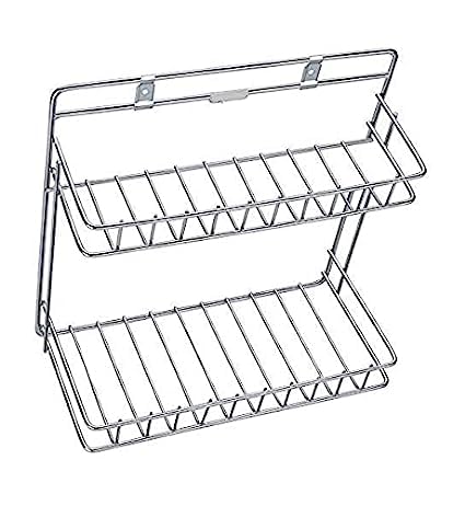 Stainless Steel Chrome Bathroom Detergent Holder & Multipurpose Rack - Wall or Cabinet Mount Organizer for Kitchen & Bathroom Accessories (Silver) | Perfect for Soap, Sponges & Cleaning Supplies Storage