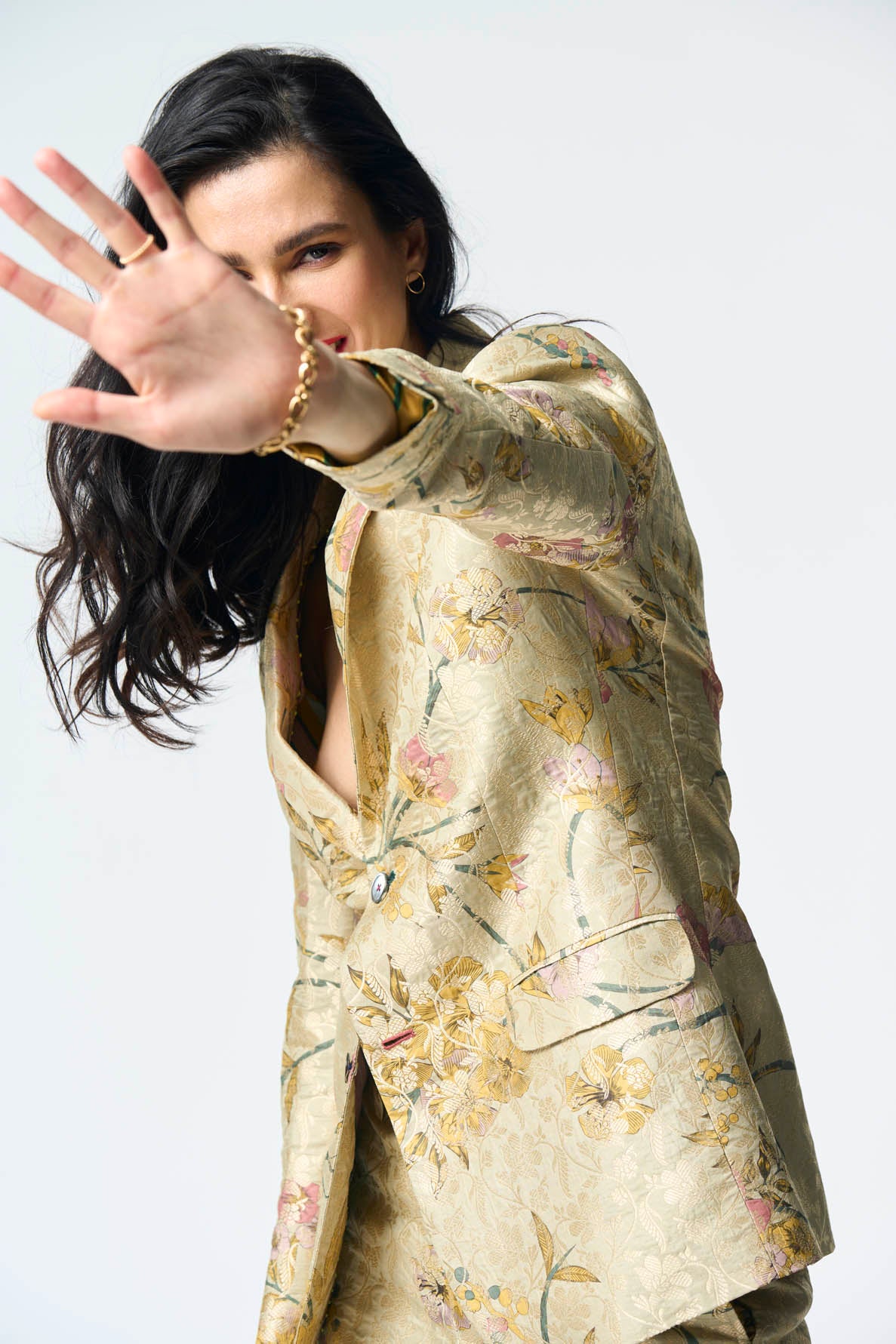 Elegant Rana Blazer in Silk Brocade Mint Green - Perfect for Office Wear, Business Meetings & Formal Events