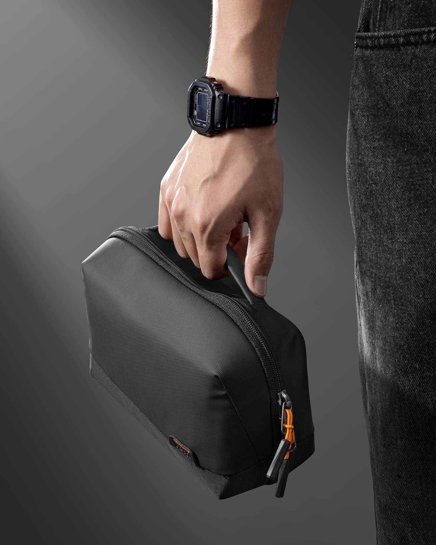 Inateck Large Water-resistant Electronics Organizer Travel Case - 180° Open Tech Pouch for Cables, Chargers, Phones & Accessories | Perfect for Travel, Office & Daily Storage (Black)