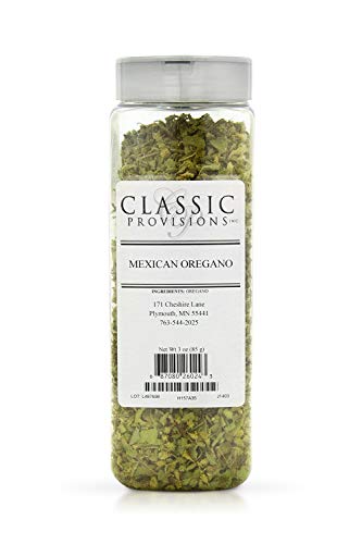 Premium Mexican Oregano Dried Whole Leaves – 3oz Shaker | Authentic Flavor for Cooking, Grilling & Seasoning | Perfect for Tacos, Salsa, Guacamole, Soups & Meat Dishes | Classic Provisions Spices | USDA Organic & Non-GMO