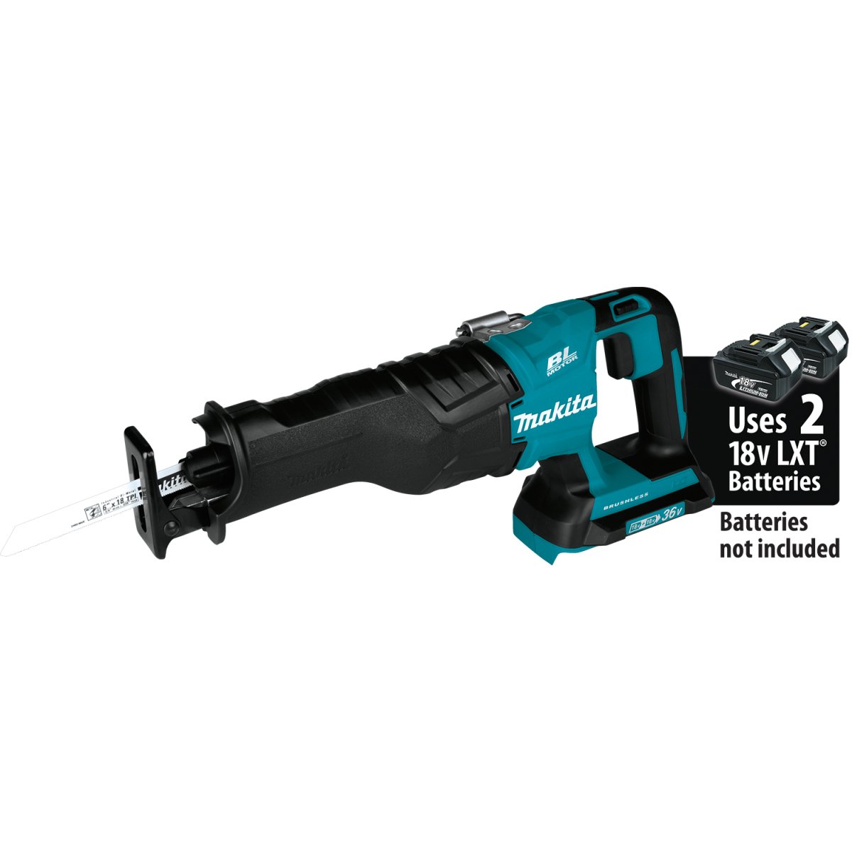 36V (18V X2) LXT® Brushless Cordless Reciprocating Saw - Powerful Cutting Tool for Wood, Metal & Demolition - Ideal for Construction, Carpentry & DIY Projects