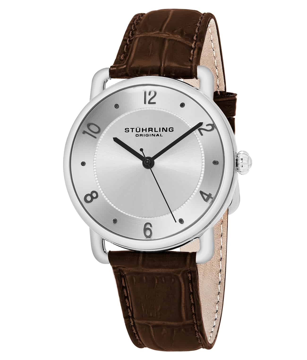 Silver Dial / Silver Case / Dark Brown Leather Strap Tang Buckle