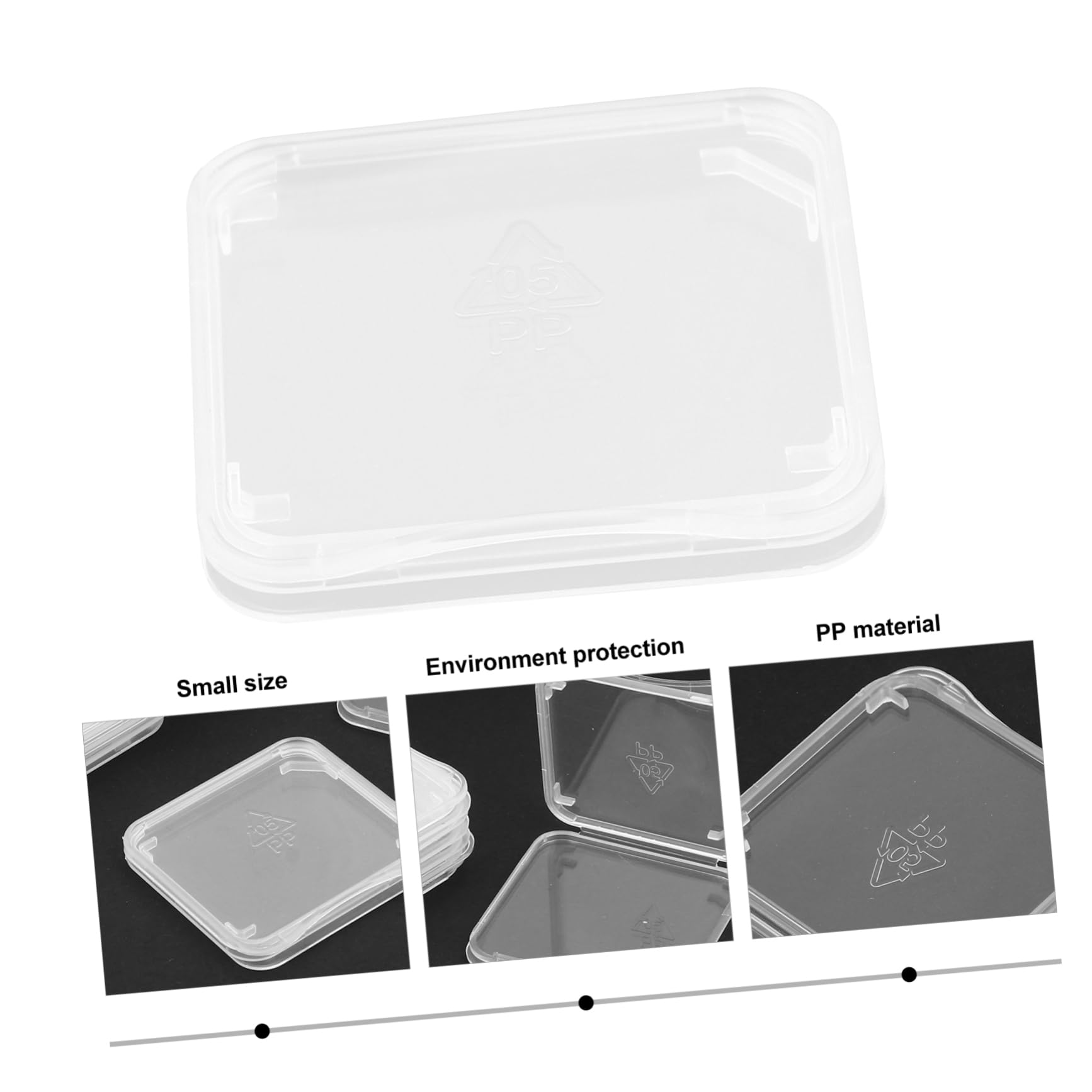 ARTIBETTER 100pcs Memory Card Storage Box - Durable PP Material Card Organizer with Secure Closure - Perfect for SD, Micro SD, CF Cards - Ideal for Photographers, Gamers & Office Organization