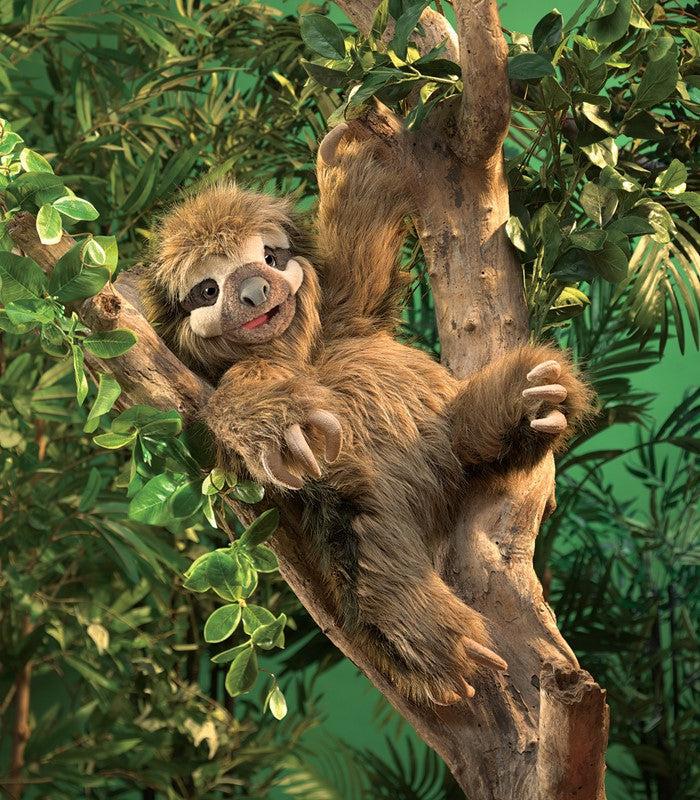 Three-Toed Sloth Hand Puppet - Soft Plush Animal Toy for Kids, Storytelling & Classroom Activities | Perfect for Imaginative Play, Birthday Gifts & Educational Fun