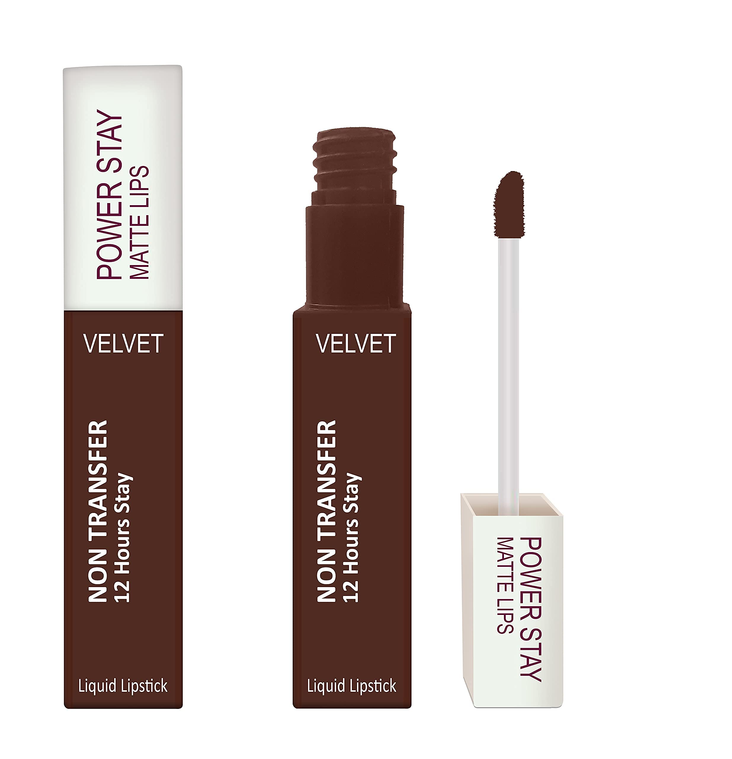ForSure® Power Stay Liquid Matte Lipstick - Long Lasting, Waterproof, Smudge Proof - Walnut Brown #16 - Perfect for Daily Wear, Parties & Special Occasions