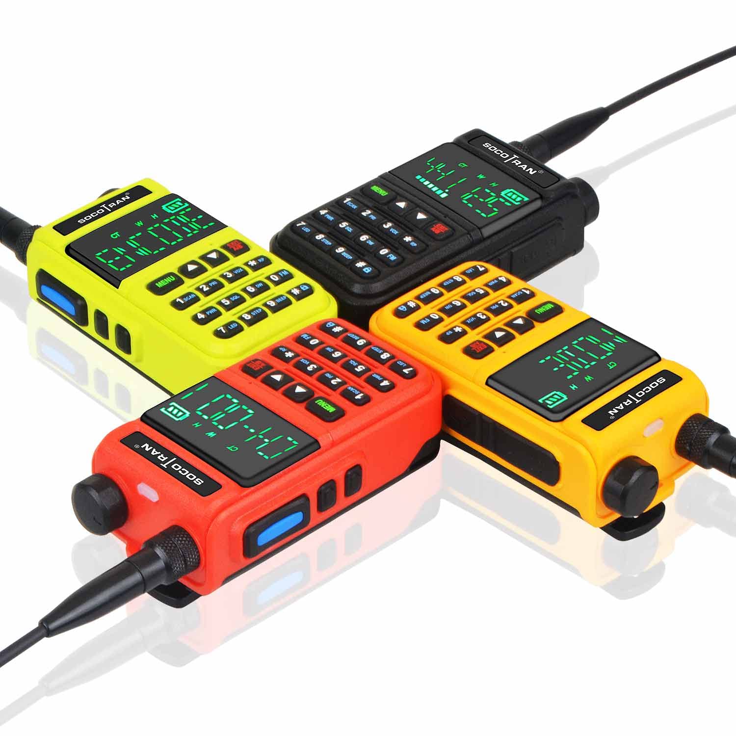 SOCOTRAN UV-5118 Dual Band Walkie Talkie (108-660MHz) - Air Band, Marine Radio, Police Scanner with NOAA Weather Alert, VOX & Hidden LCD Display (Red) - Ideal for Outdoor Adventures, Emergency Communication & Security Monitoring