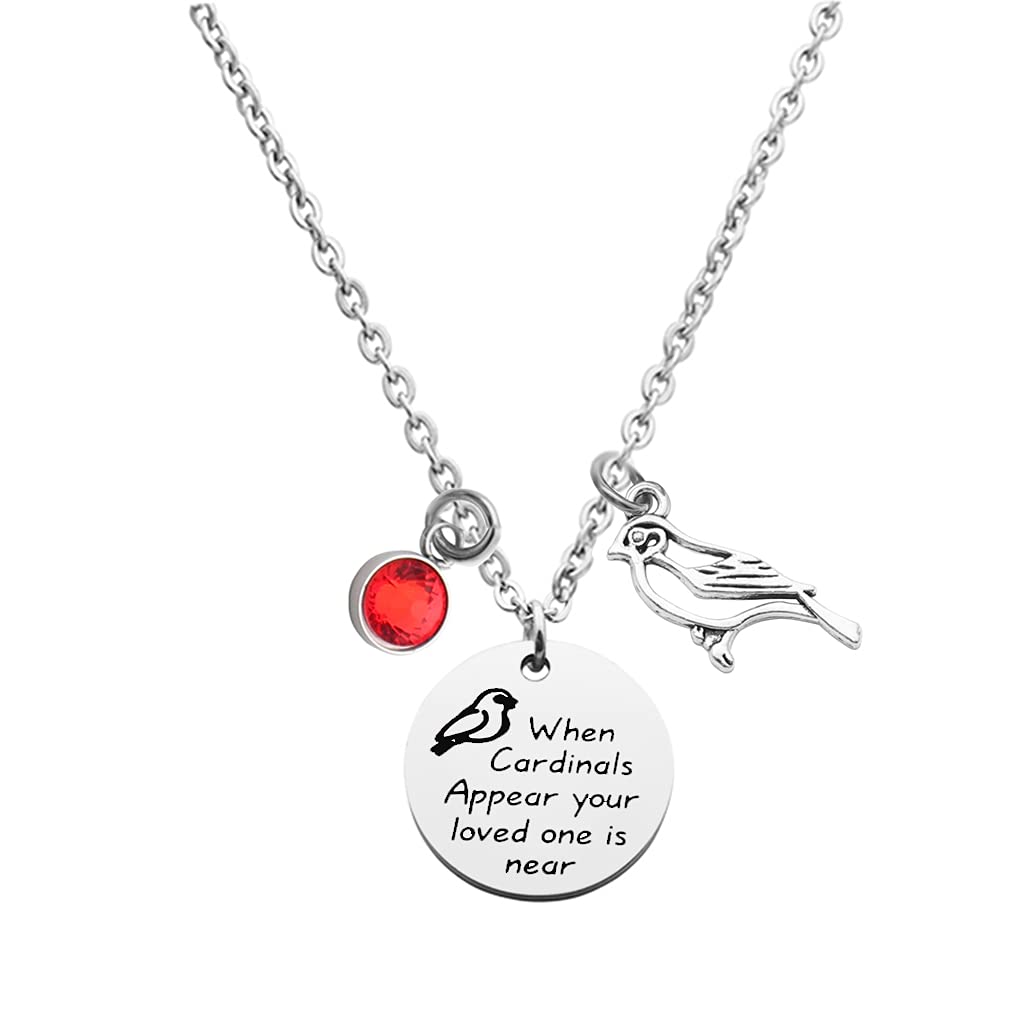 Sympathy Memorial Jewelry - Cardinal Bracelet & Necklace Set for Women | When Cardinals Appear Angels Are Near | Thoughtful Bereavement Gift for Loss of Loved One | Perfect for Remembrance, Comfort & Spiritual Connection