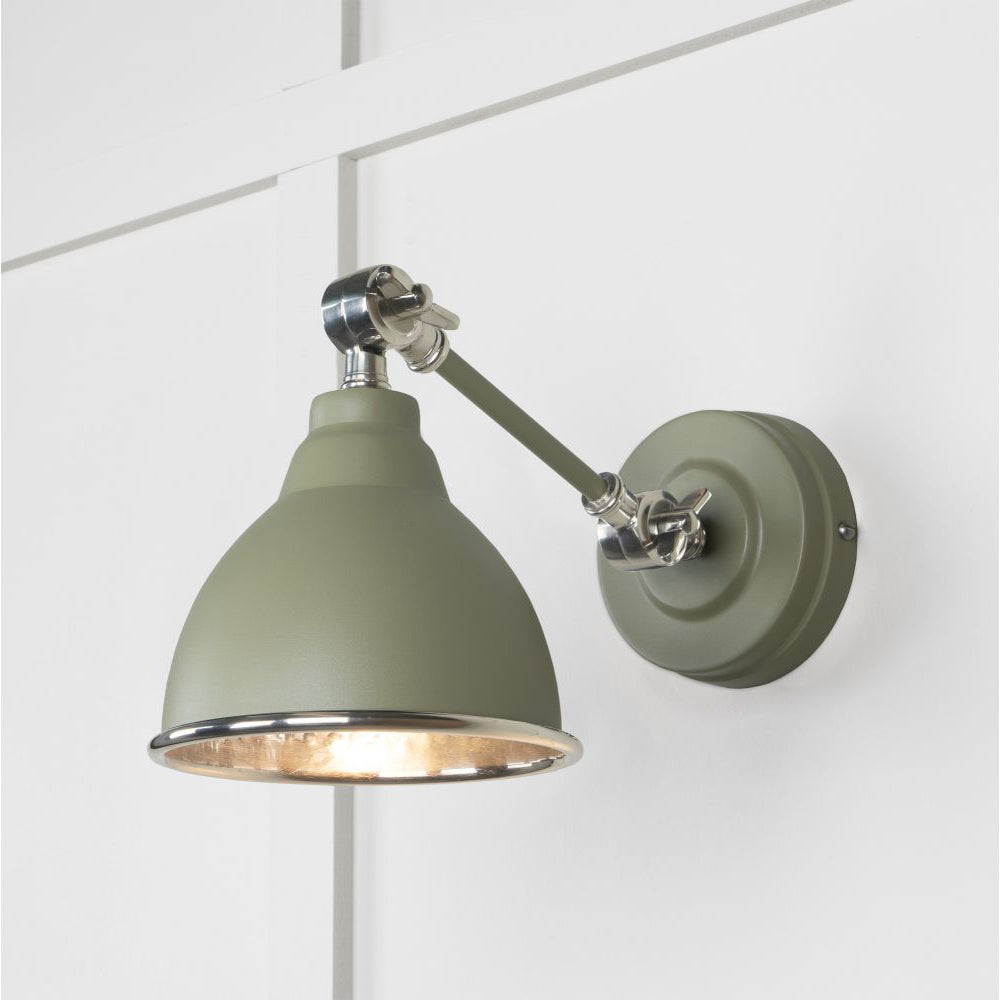 Hammered Nickel Brindley Wall Light - Vintage Industrial Sconce in Multiple Finishes - Perfect for Bedroom, Living Room & Hallway Lighting