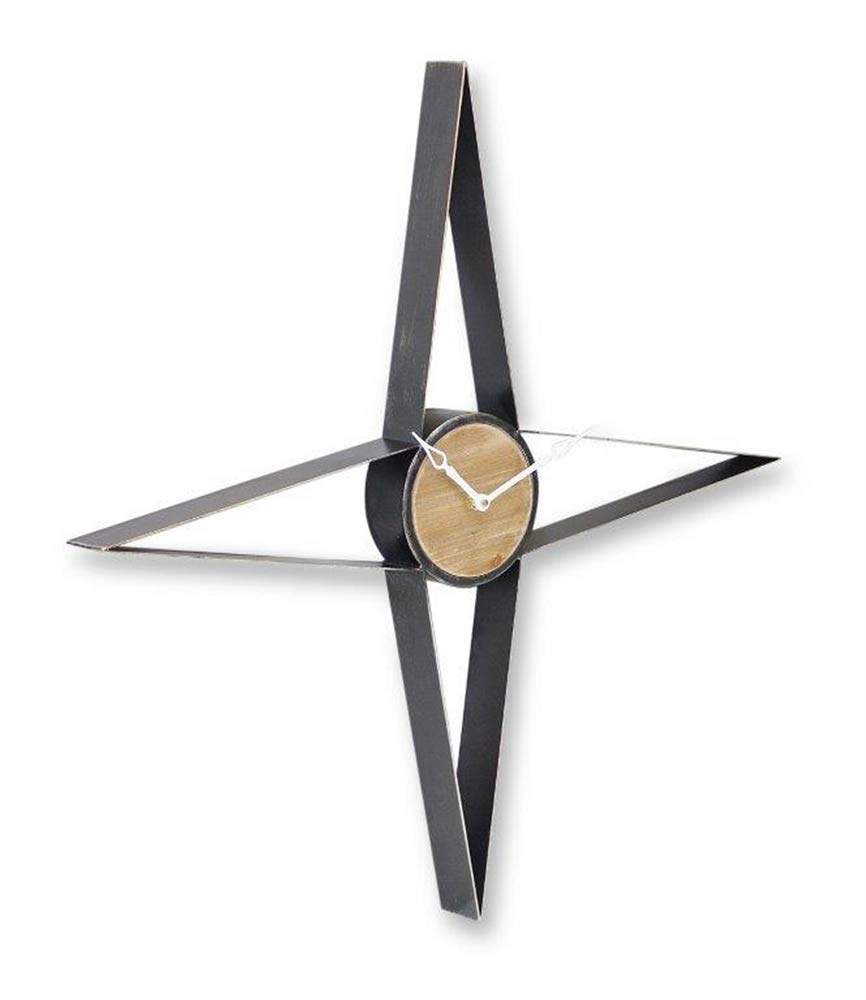 Melrose 82757 27-inch Wall Clock - Rustic Iron and MDF Design for Home, Office & Living Room Decor