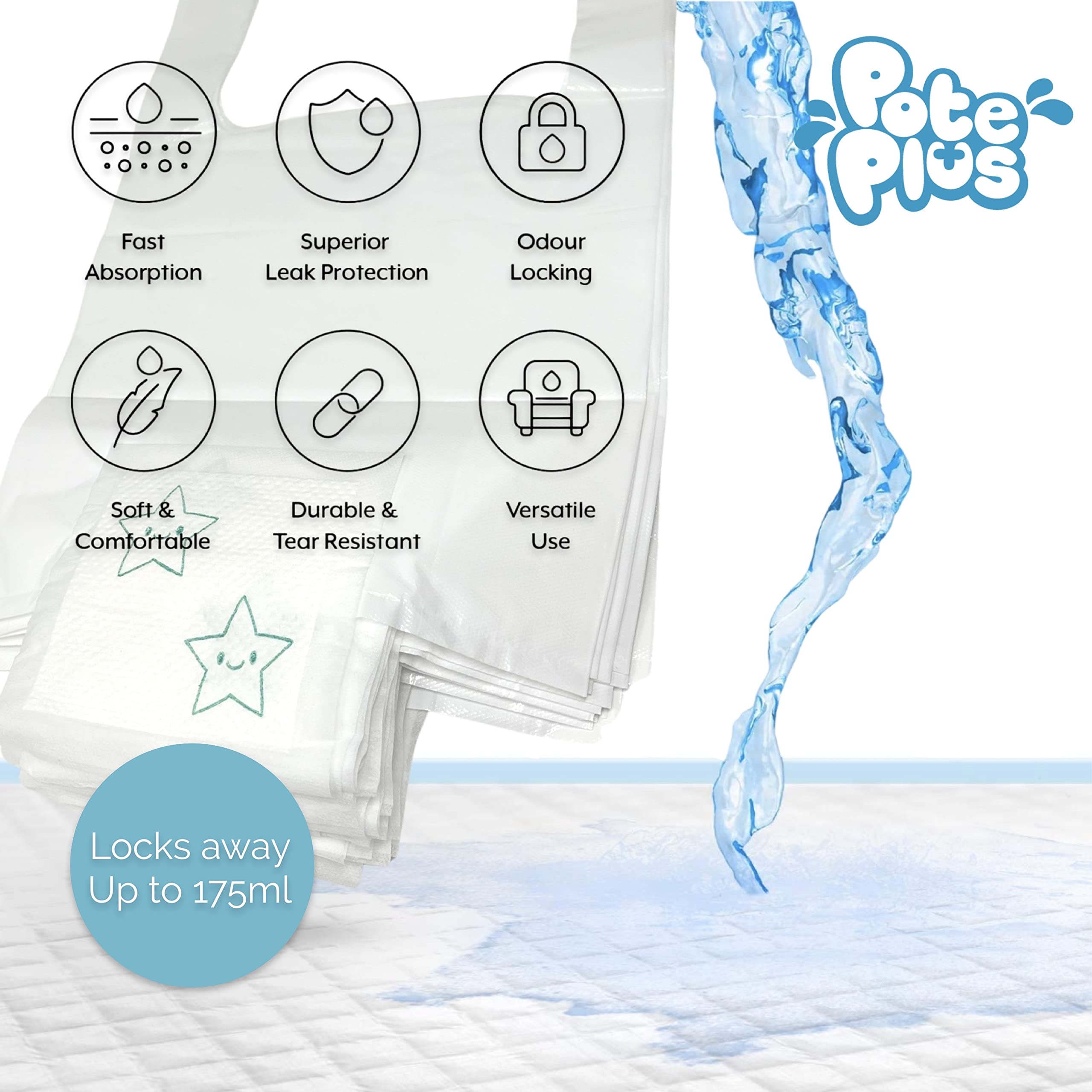 Venture 90 Pack Disposable Travel Potty Liners for Portable Potty - Leak Proof & Odor Control - Fits Most Toddler Travel Potty Seats - Perfect for Road Trips, Camping & Airplane Travel