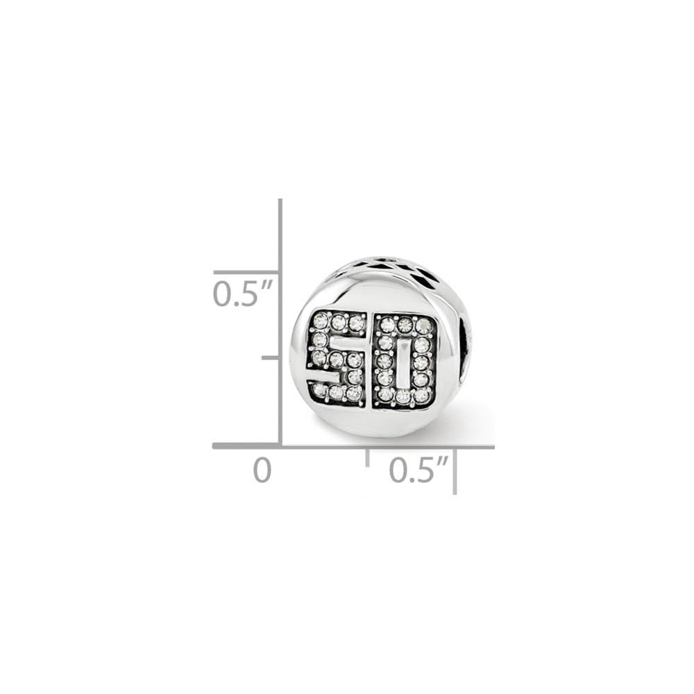 Black Bow Sterling Silver Charm with White Crystals - Perfect for Jewelry Making & Gifts