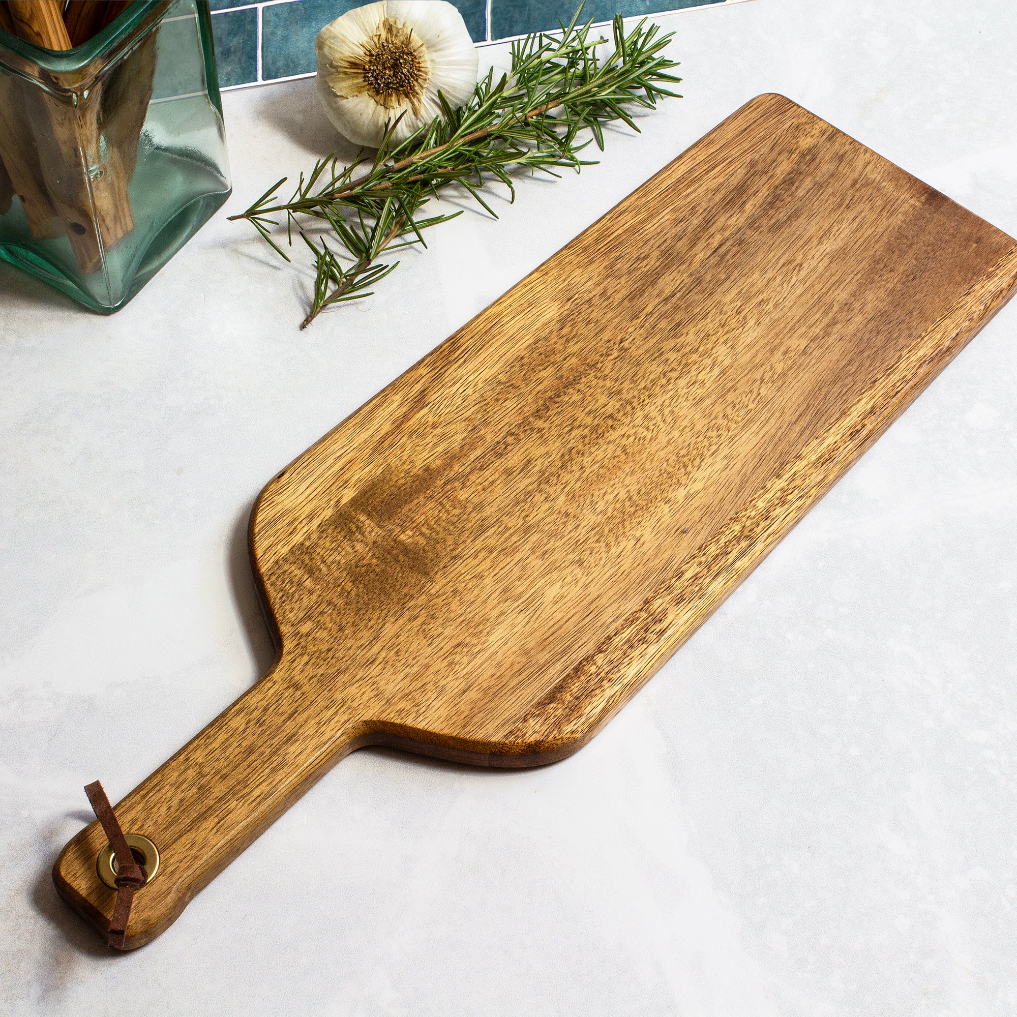 Rock & Branch® Acacia Wood Wine Bottle Shaped Cutting Board - Durable Charcuterie Board for Cheese, Charcuterie & Entertaining - Perfect for Wine Tastings, Kitchen Decor & Gift Giving