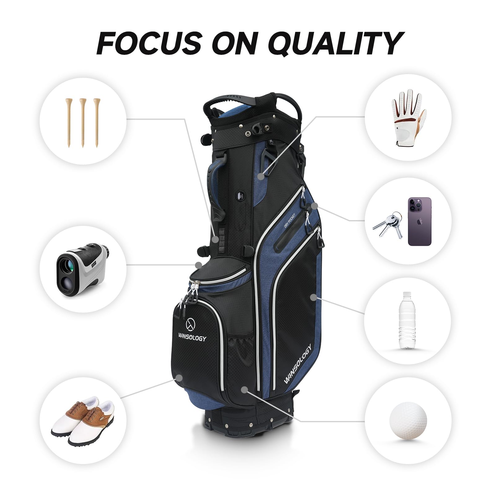 **Lightweight Camo Golf Stand Bag with 14-Way Full Length Dividers - Travel Club Storage for Men & Women - Perfect for Airlines, Cart & Course Use**