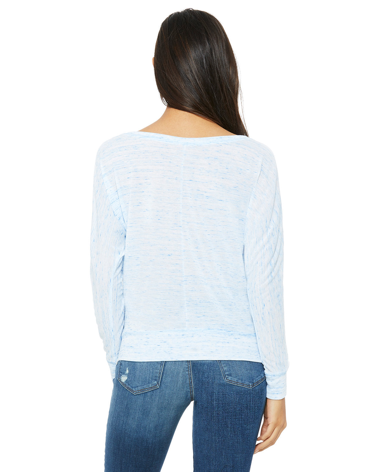 Bella + Canvas 8850 Women's Flowy Long Sleeve Off Shoulder T-Shirt - Soft & Comfortable Casual Top for Everyday Wear, Date Night, and Beach Outfits