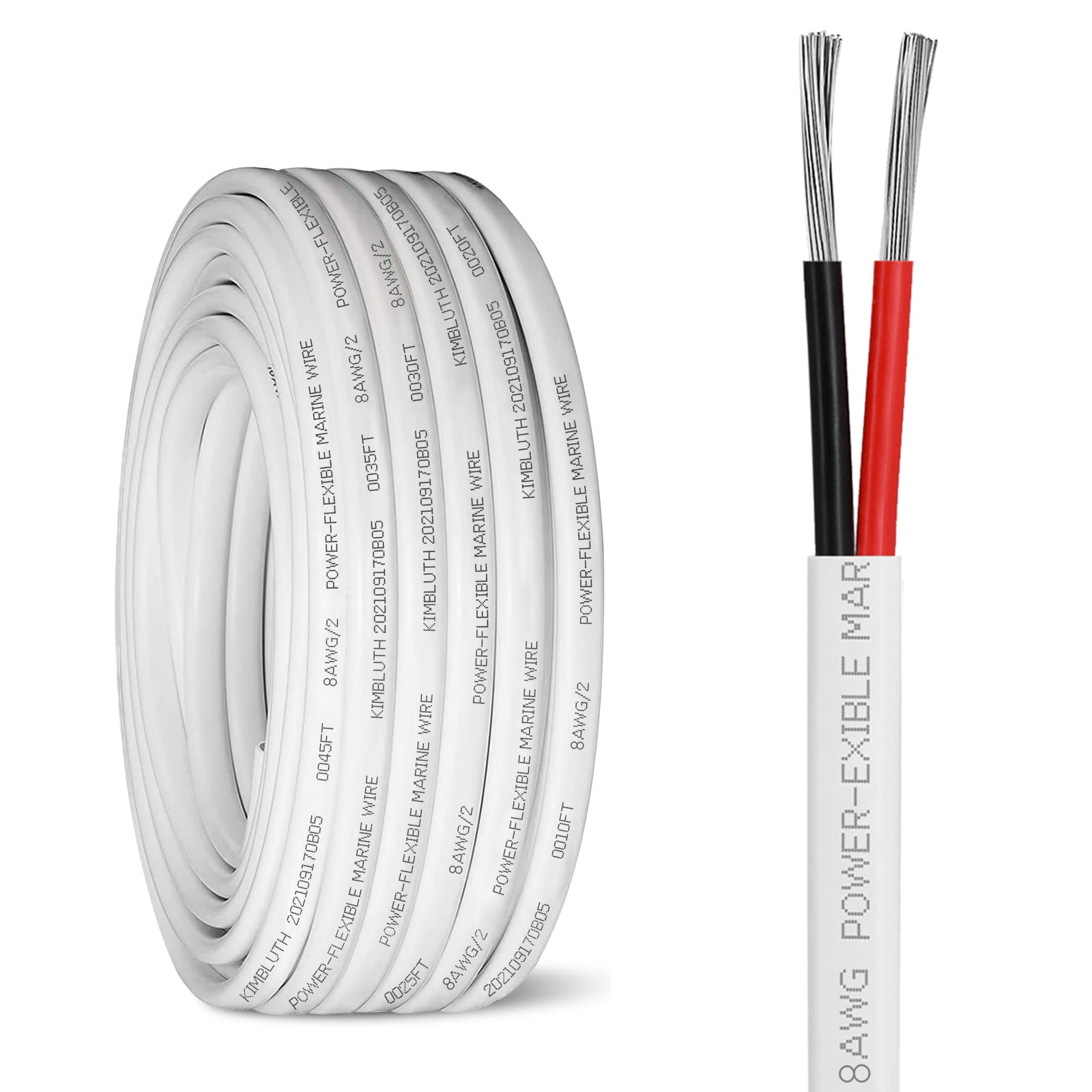 MOOKEERF 6 Gauge Marine Wire - 20ft 6 AWG Tinned Copper Duplex Boat Cable | Marine Grade Electrical Wire for Automotive, Boat Speakers, Solar & Outdoor Use | Perfect for Marine Electronics, RV Wiring & Off-Grid Power Systems