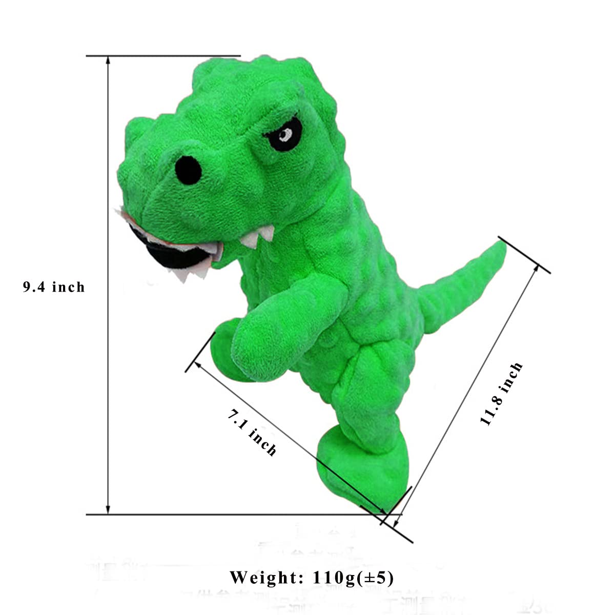 Durable Squeaky Dinosaur Plush Dog Toy with Crinkle Paper - Chew-Proof Stuffed Animal for Small, Medium & Large Dogs - Perfect for Playtime, Training & Teething Relief