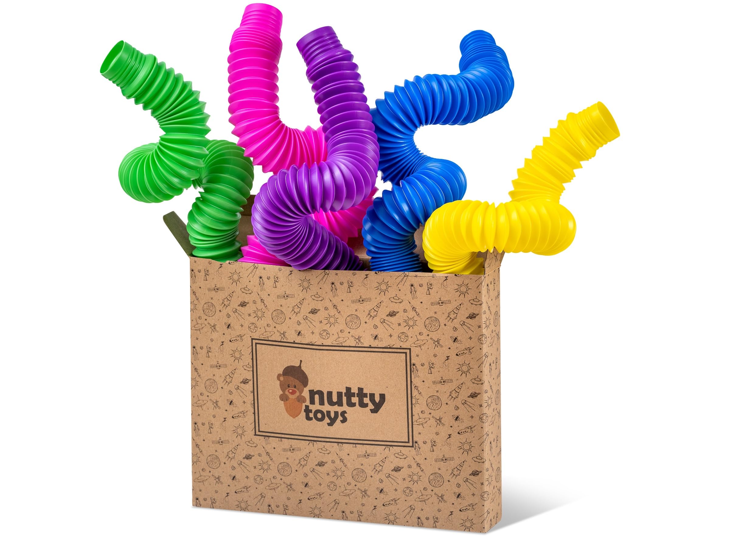 Jumbo Pop Tubes Sensory Toys for Kids - ADHD & Autism Fidget for Learning & Play