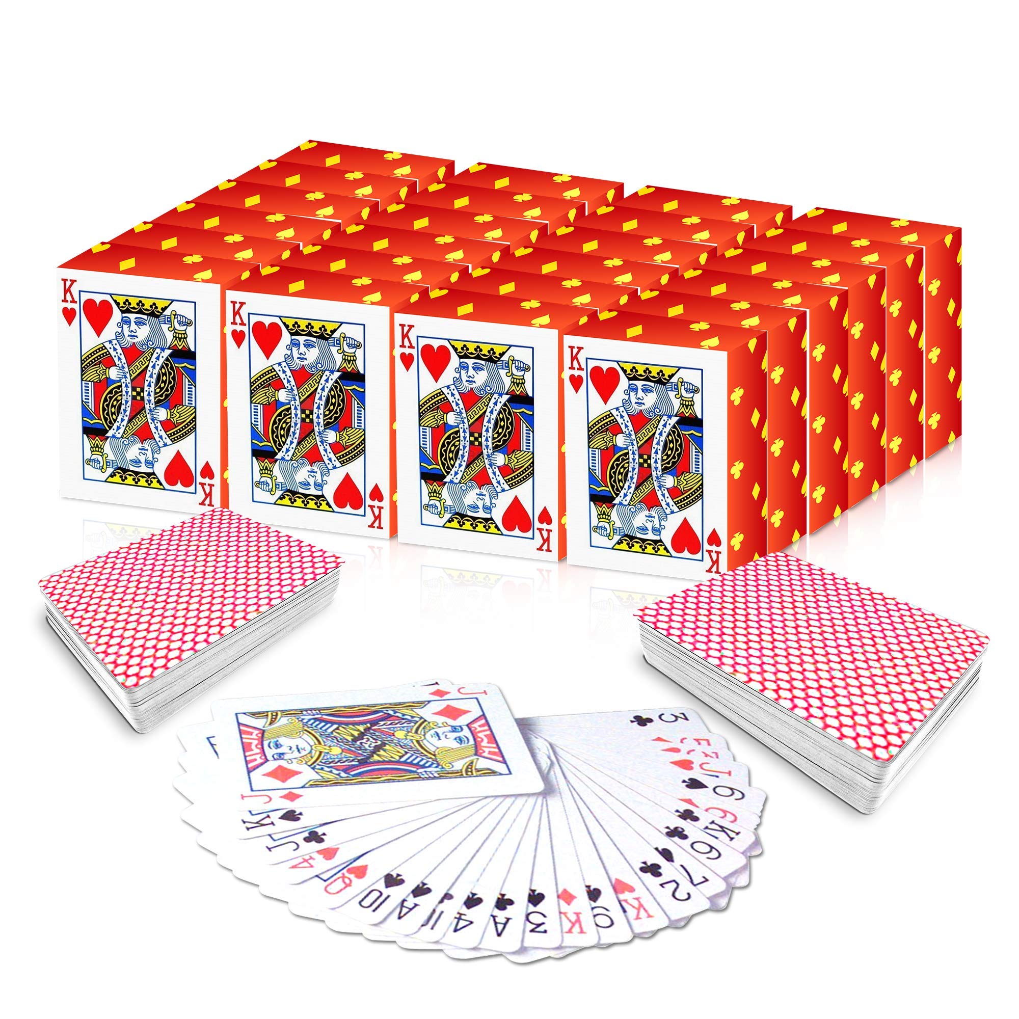 Gamie Mini Playing Cards - 20 Decks of 1.5 Inch Poker Cards for Kids & Adults - Small Casino Game Cards Set - Perfect for Travel, Parties, Gifts & Family Game Nights