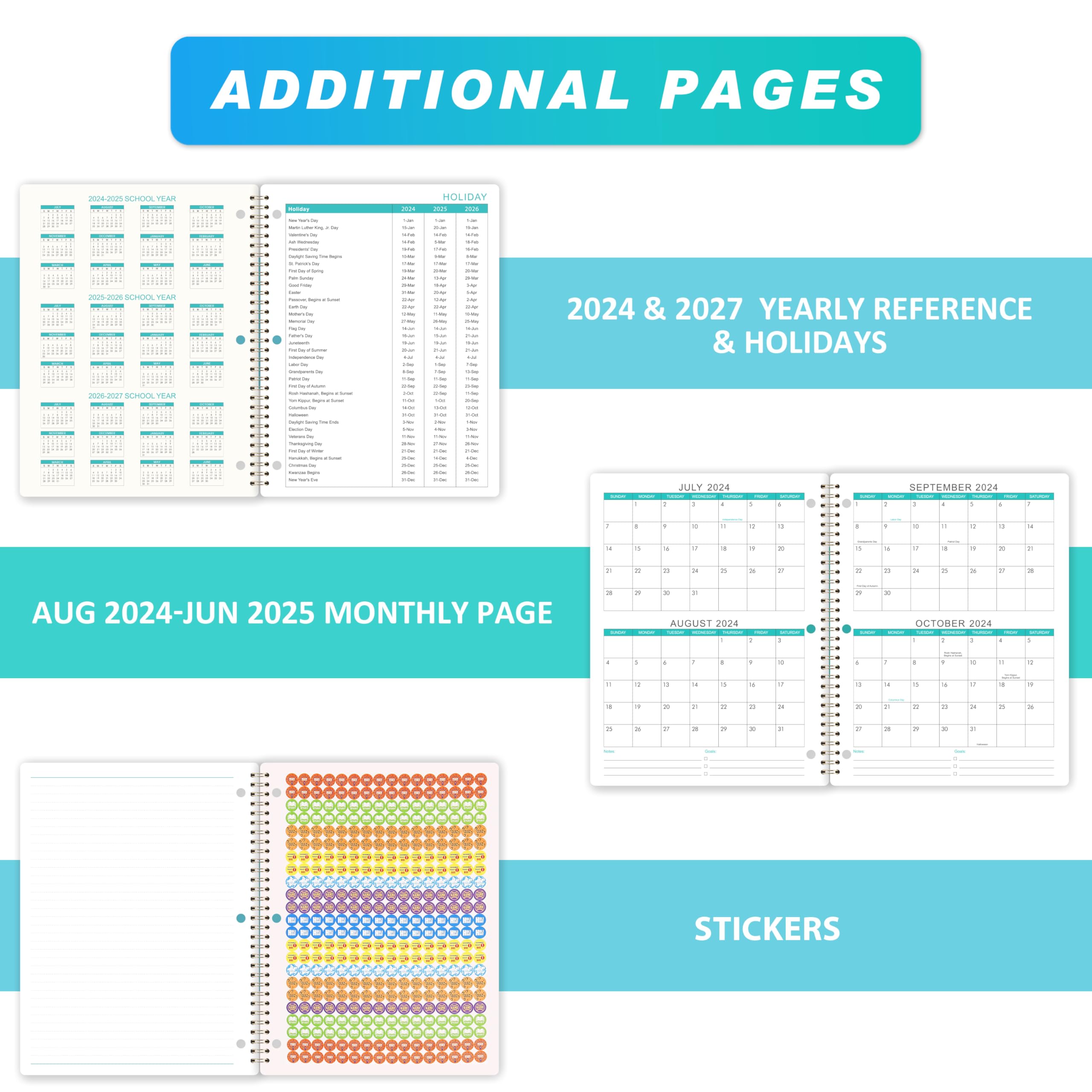 2024-2025 Student Planner - July 2024 to June 2025 Academic Year Weekly & Monthly Organizer, 11
