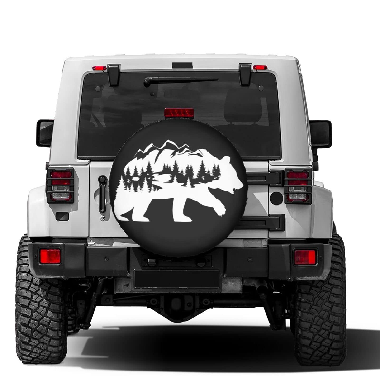 Bear Fantasy Mountains Spare Tire Cover - 15 Inch Dust-Proof Wheel Protector for Trailers, RVs, SUVs | Outdoor Adventure & Camping Accessory