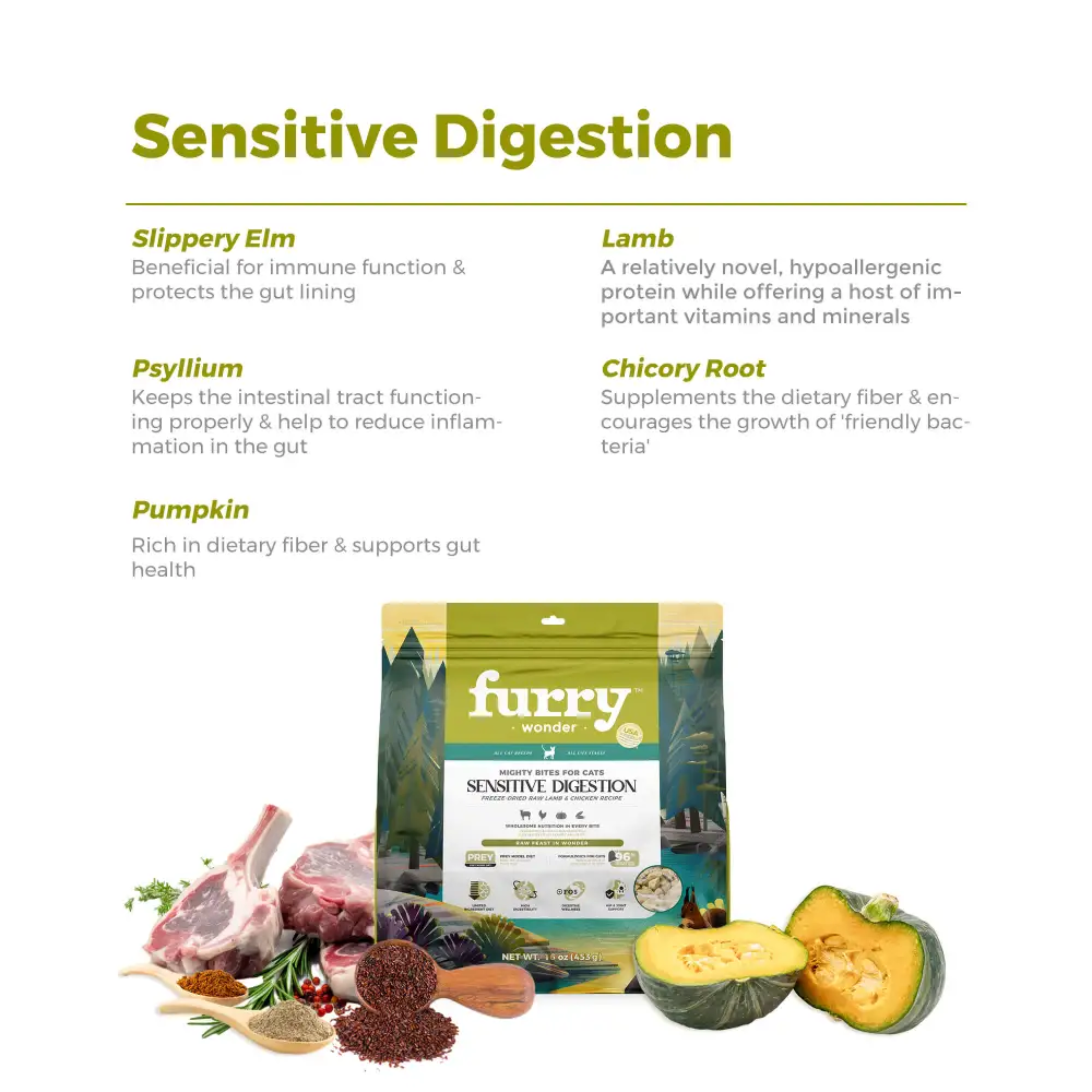 Premium Freeze-Dried Raw Cat Food for Sensitive Digestion - Grain-Free, High-Protein Recipe - Perfect for Indoor Cats & Digestive Health Support