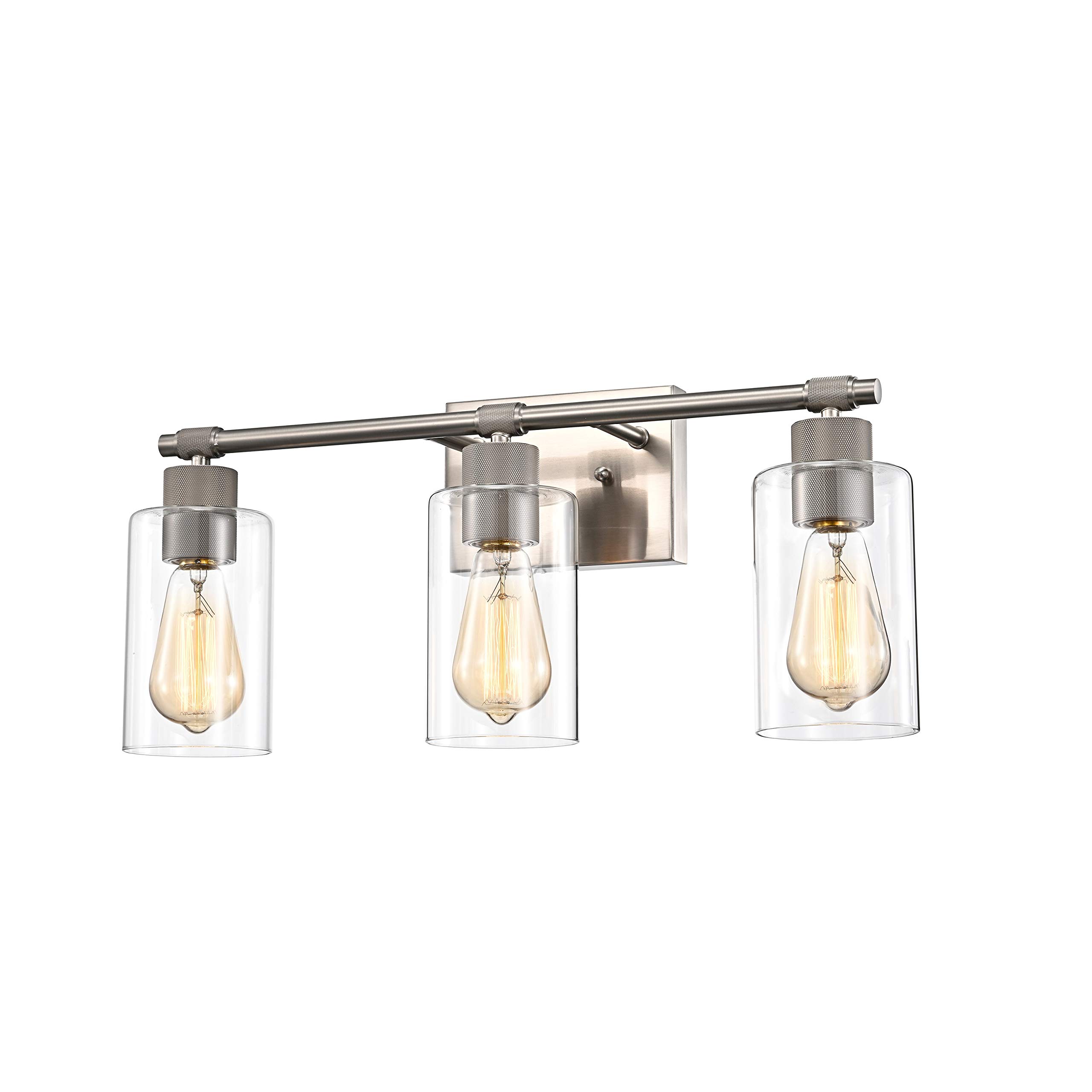 Modern 3-Light Brushed Nickel Bathroom Vanity Light Fixture 22