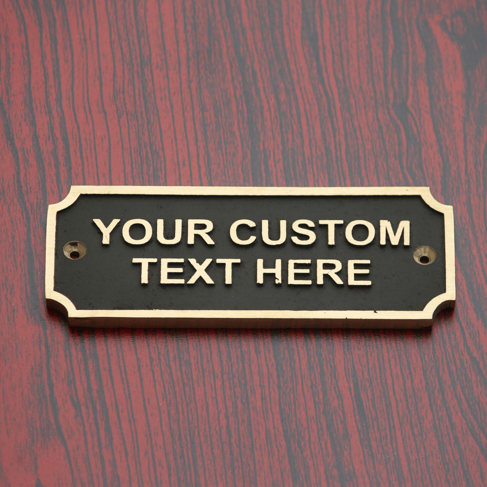 Custom Brass Door Sign Plaques - Personalized Name Plates for Home, Office & Classroom - Antique Finish Home Decor - Perfect for Bedroom, Restroom & Entryway Decor
