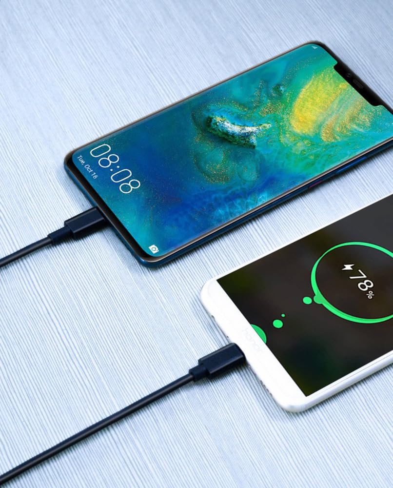 Premium CHXINGCHEN USB C to Micro USB Cable 50cm Fast Charging & Data Sync - Compatible with Samsung Galaxy, HTC, Huawei, Moto, LG, Nokia - Durable Nylon Braided Black Cable for Phones, Tablets, Power Banks & More