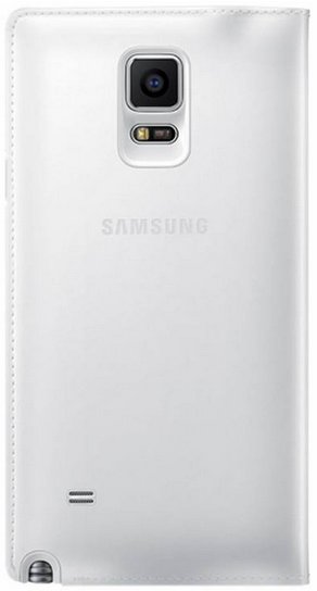 Original Samsung Galaxy Note 4 N910 Folio Case EF-WN910FTE - Premium PU Leather Flip Cover with Card Slots & Auto Wake/Sleep - Perfect for Business & Travel (White)
