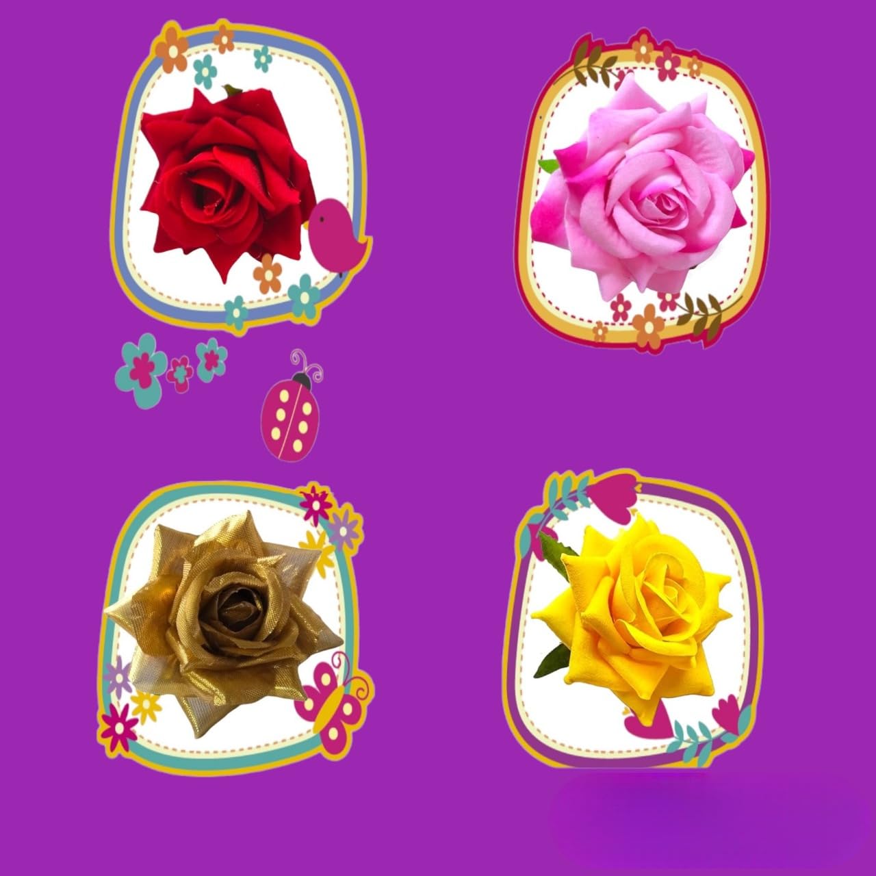 LYF5STAR Handmade Rose Hair Clips for Women - Elegant Bridal Hair Accessories for Weddings, Prom & Parties (Pack of 4) | Perfect for Brides, Bridesmaids & Special Occasions