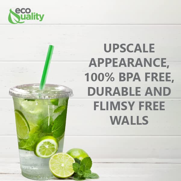 16 oz Clear Plastic Disposable Cups with Lids & Straws - 400 Count PET Drink Cups for Smoothies, Protein Shakes, Bubble Tea, Iced Coffee, Boba, Juice | Meal Prep, Parties, Cafes, Restaurants, and Takeout