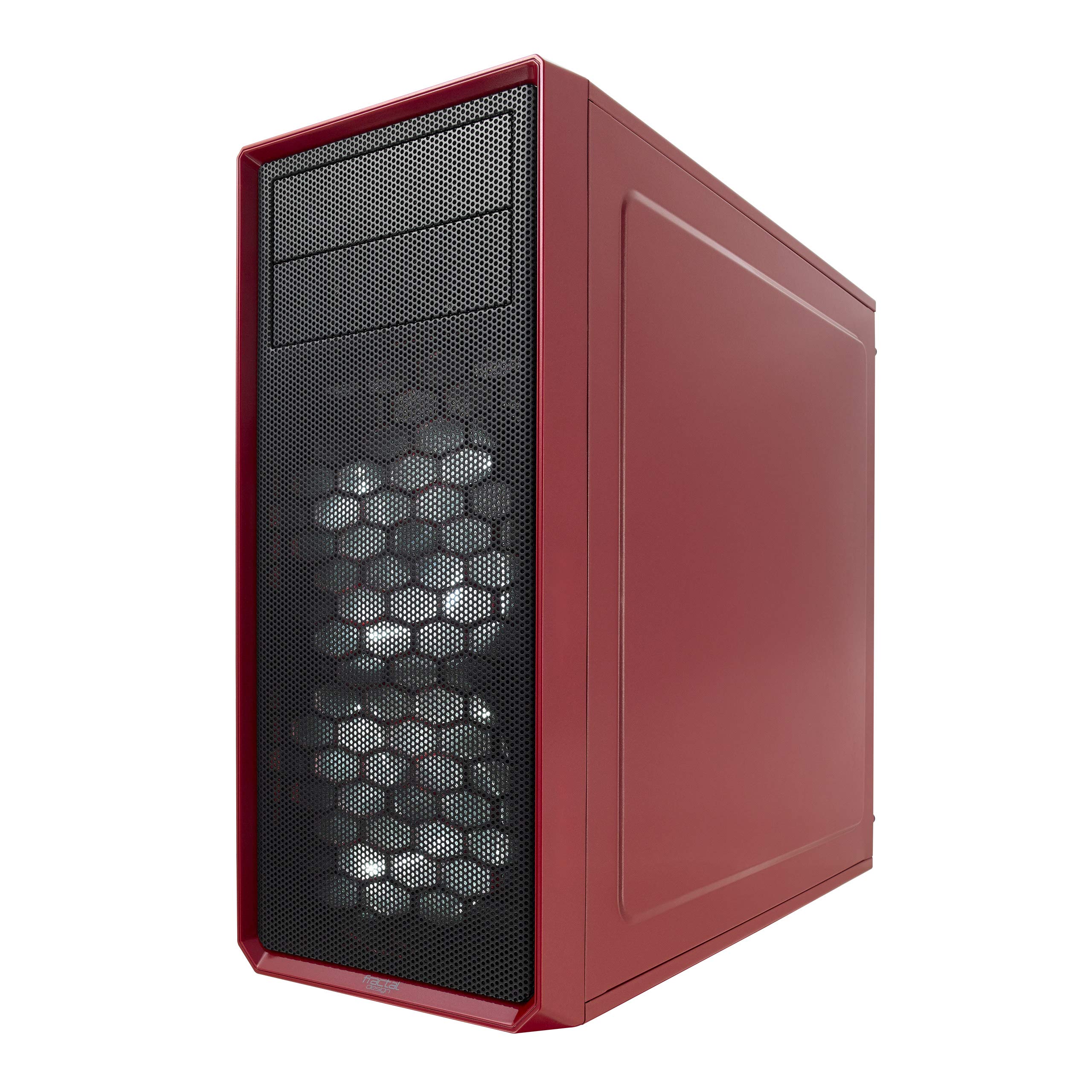 Fractal Design Focus G Mid Tower ATX Computer Case - High Airflow Gaming PC Case with 2X Silent LL Series 120mm White LED Fans, USB 3.0 & Window Side Panel (Red) - Perfect for Gaming Rigs & High-Performance PC Builds