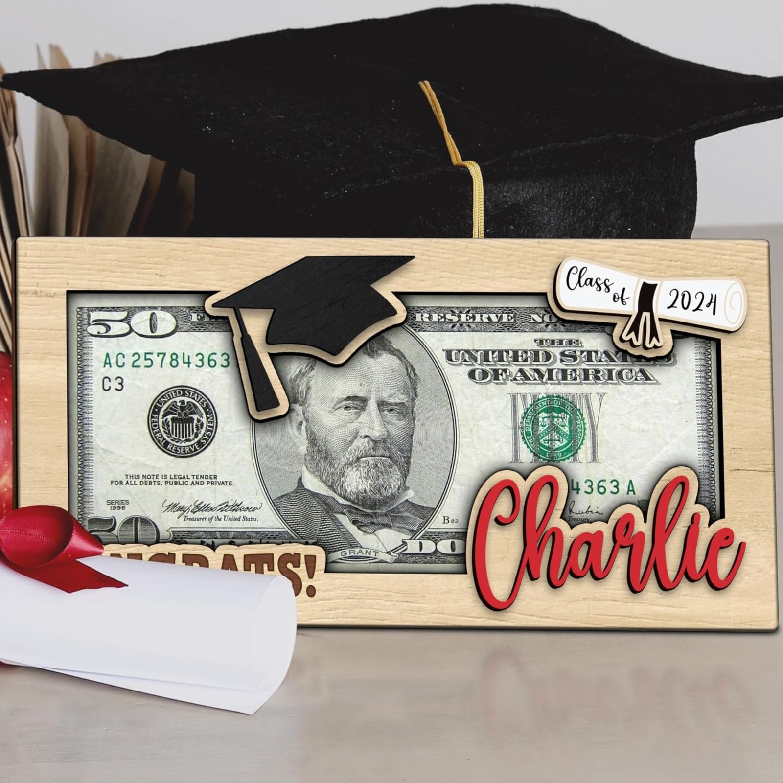 Personalized Graduation Money Holder - Custom Cash Gift Envelope for Graduation, Easter & Special Occasions - Unique 2024 Graduation Gift Idea (MH-B) - Perfect for Graduation Parties, Easter Celebrations & Thoughtful Gifts