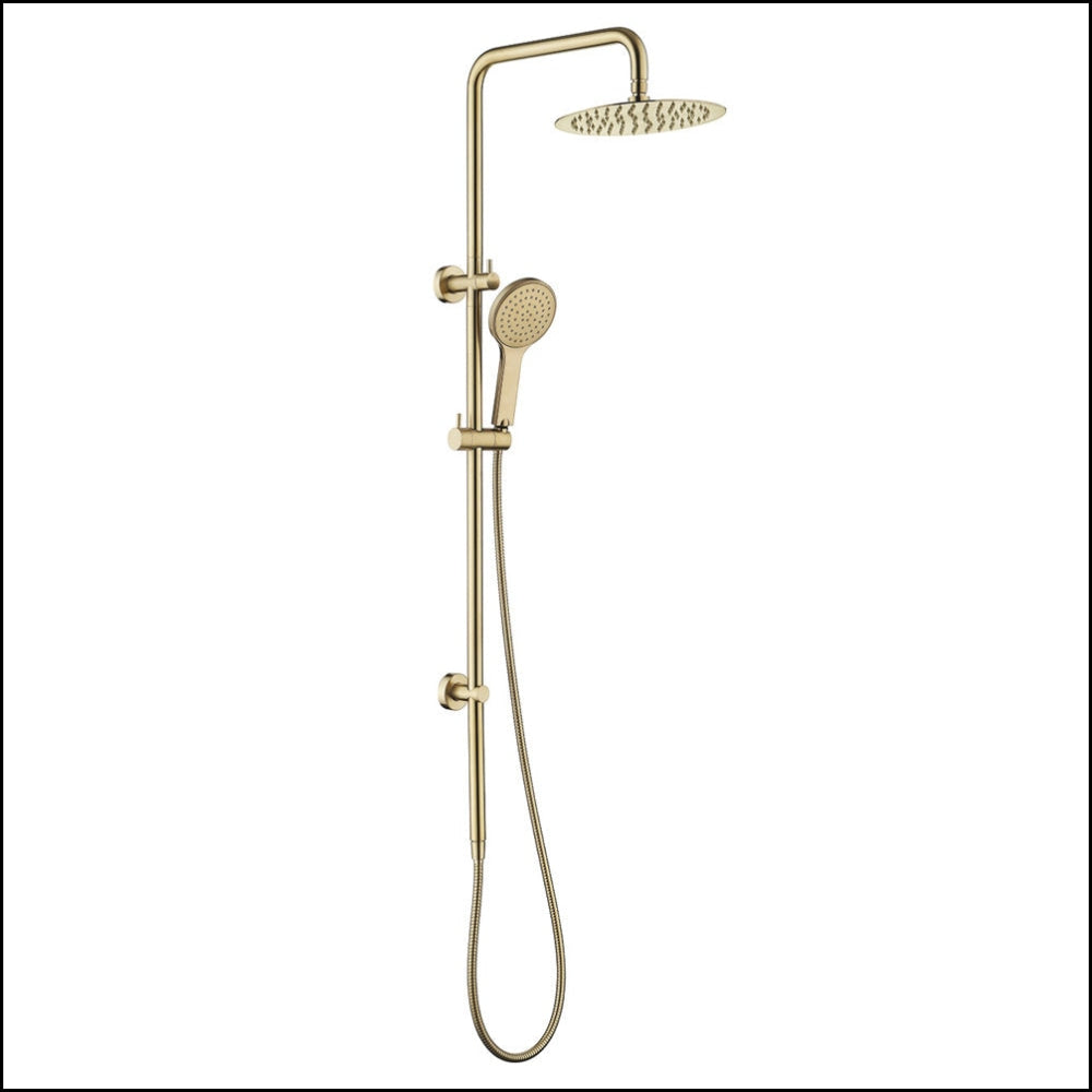FIENZA Kaya Urban Brass Twin Shower Head - High Pressure Rainfall & Handheld Combo - Matte Black Finish - Perfect for Modern Bathroom & Spa Experience