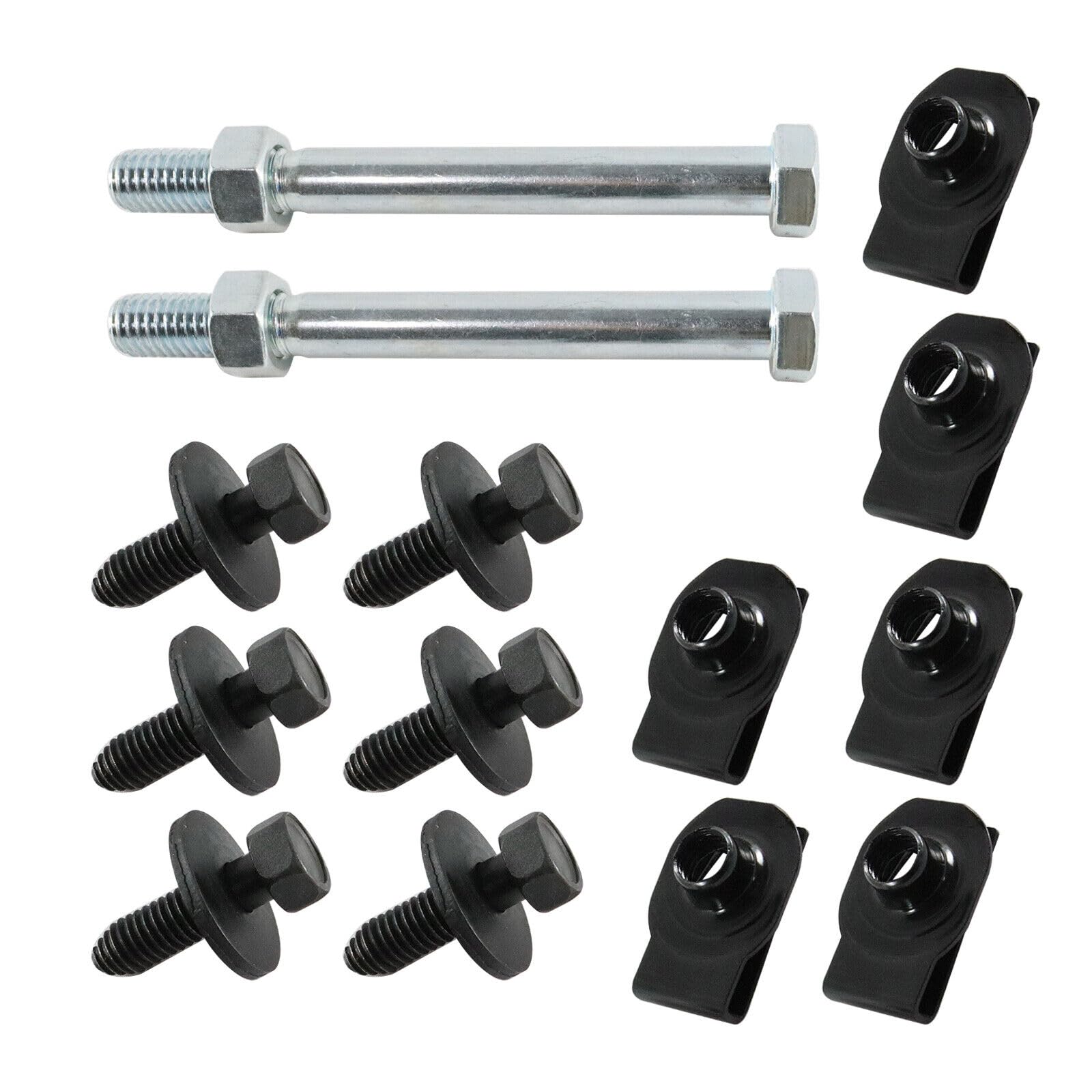 16PCS Front Leaf Spring Bracket Mounting Eye Bolts J-Clips for 1967-1981 Camaro, Firebird, Ventura, Oldsmobile, Omega, Buick Apollo | Heavy-Duty Suspension Upgrade for Classic Car Restoration