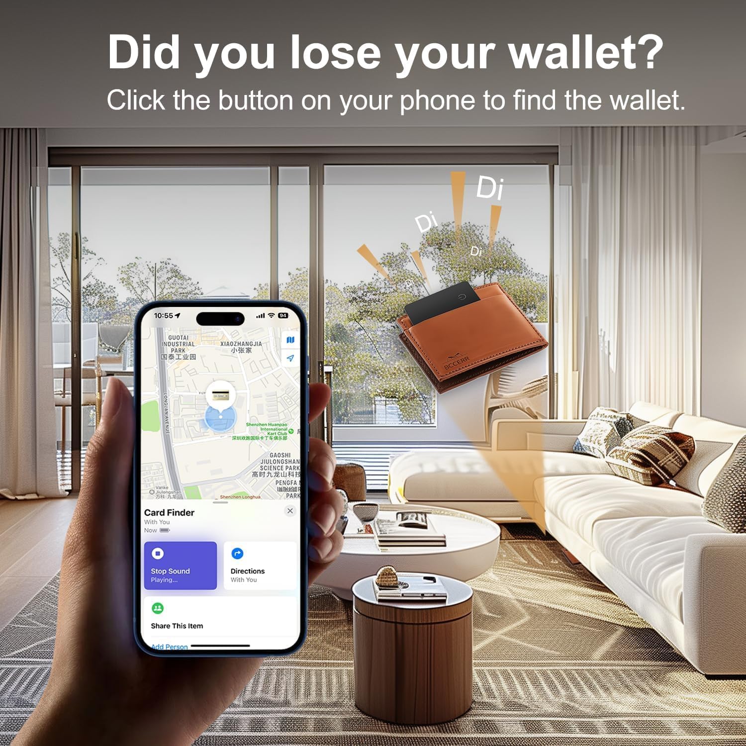 VINGNUT Wireless Rechargeable Wallet Tracker Card - Ultra Slim Design, Compatible with Apple Find My (iOS) for Wallet, Phone, Passport & Luggage Tracking - Perfect for Travel, Work & Daily Use (1 Pack)