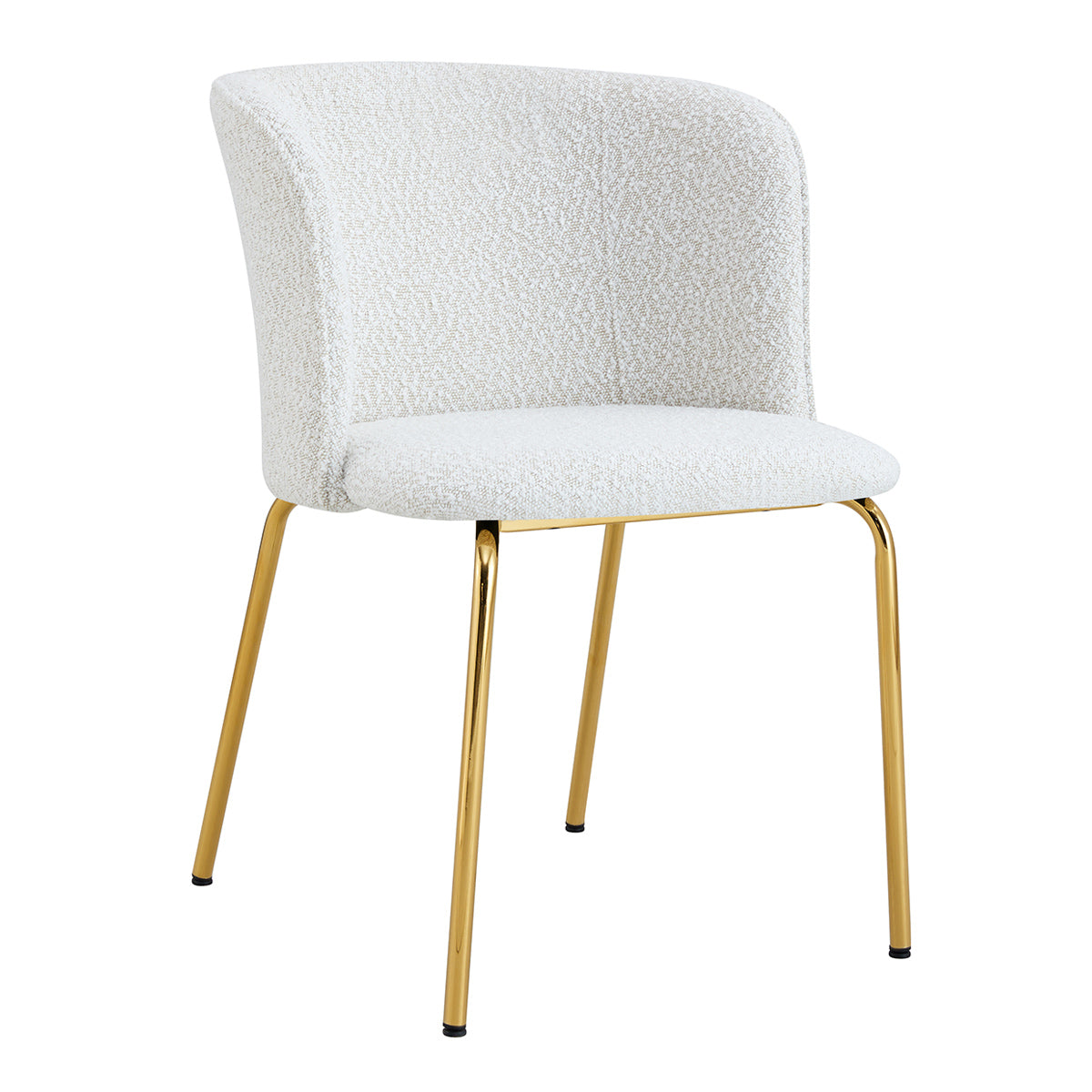 Anita Boucle Dining Chairs Set of 2 - Modern Upholstered Accent Chairs for Kitchen, Dining Room, or Office - Soft Textured Fabric & Sturdy Wooden Legs
